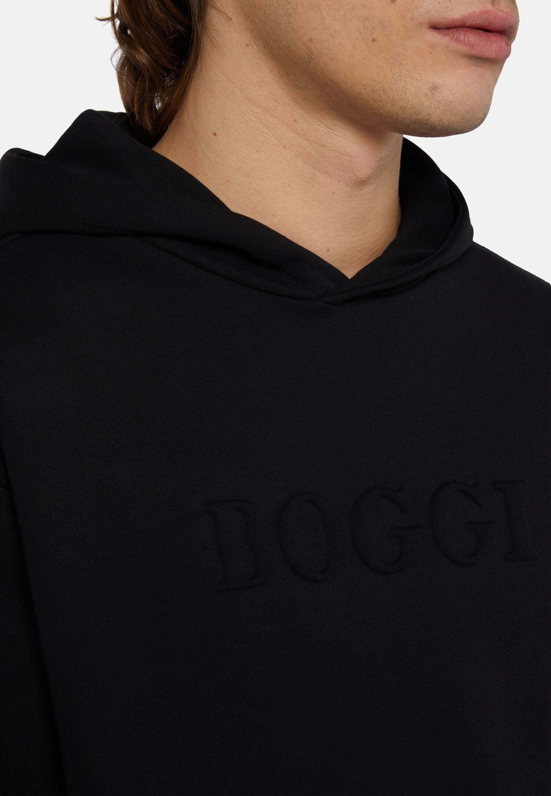 Cotton Hooded Sweatshirt Black, Black, large image number 4