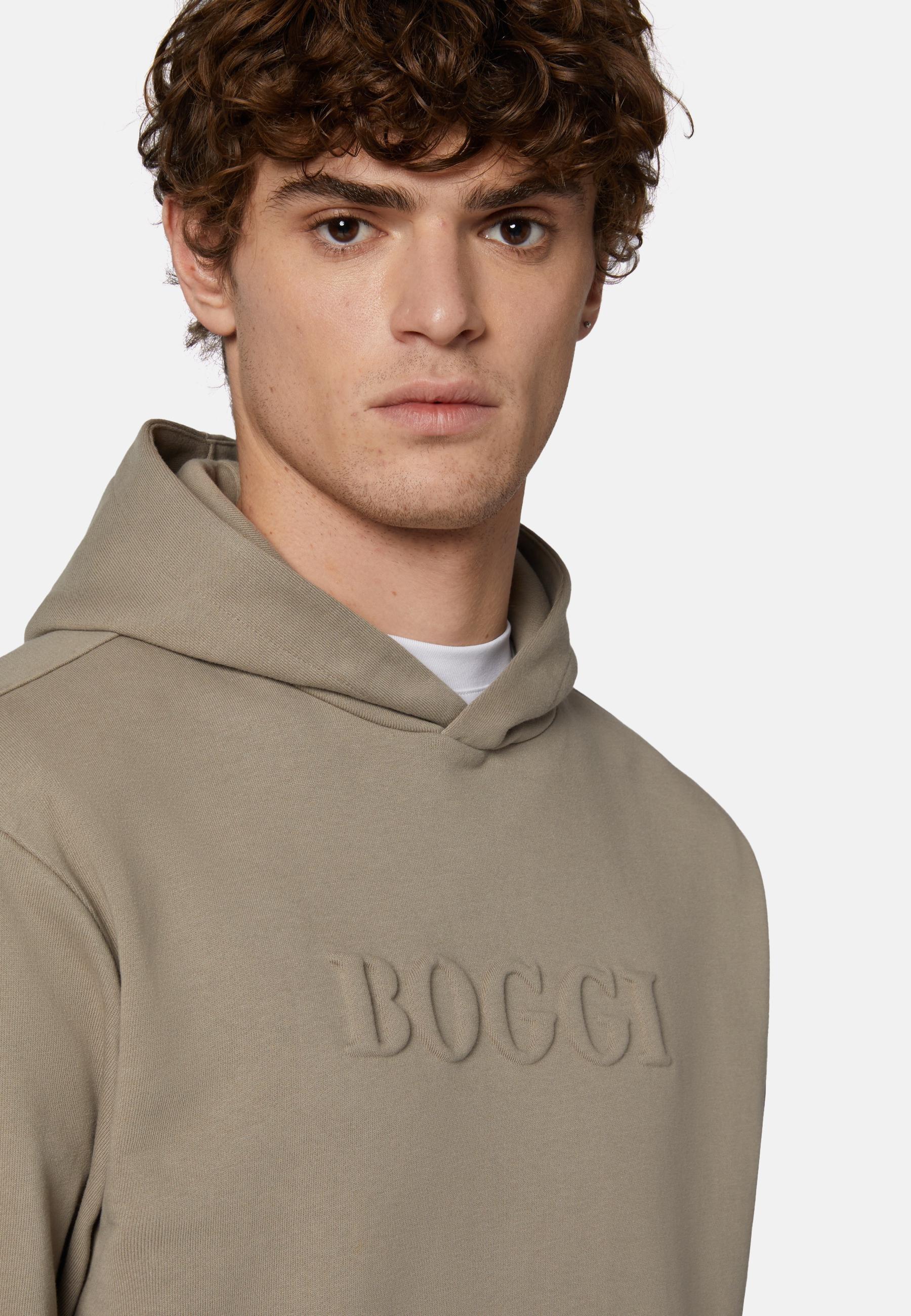 Cotton Hooded Sweatshirt Beige, , large image number 1