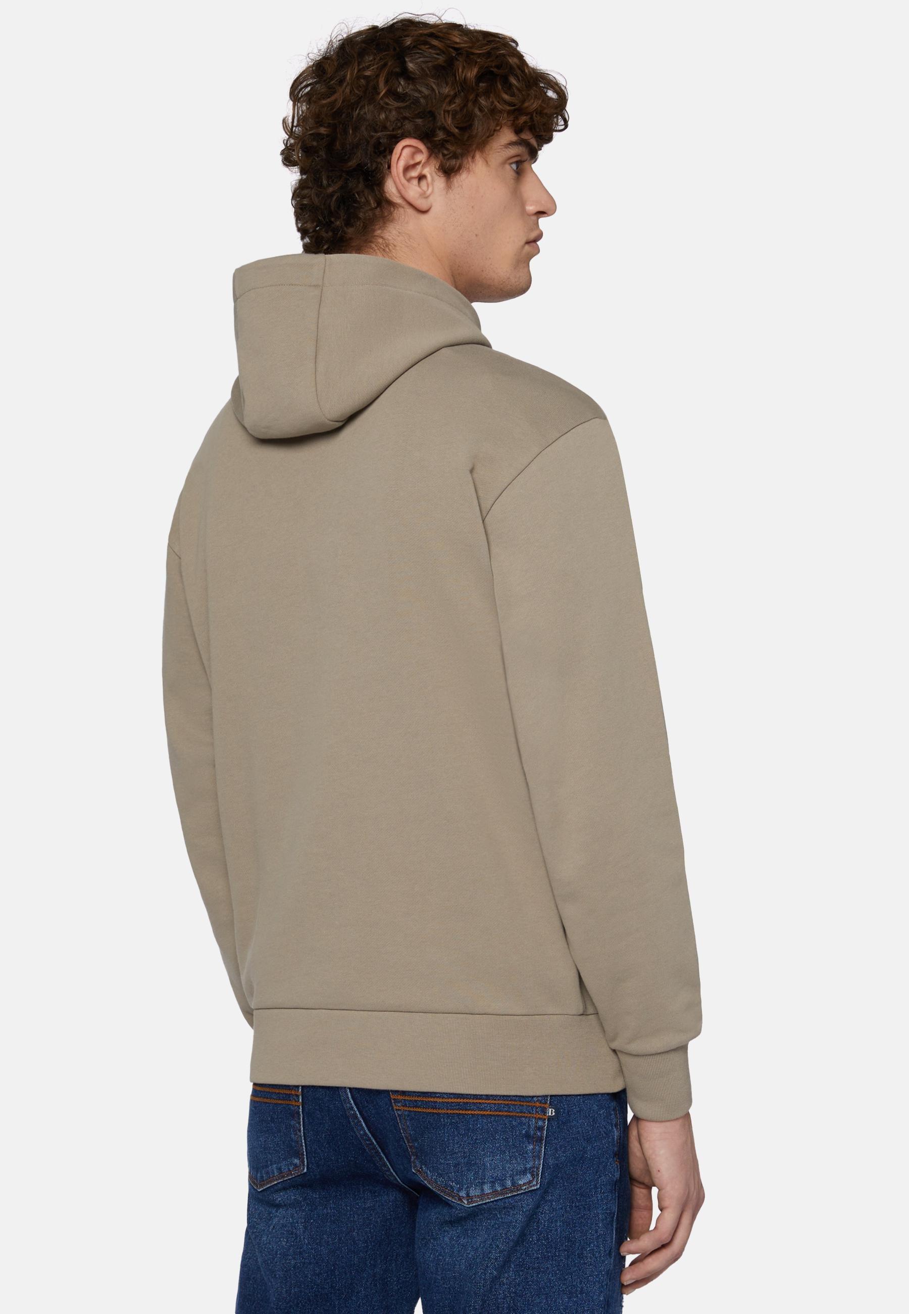 Cotton Hooded Sweatshirt Beige, , large image number 2