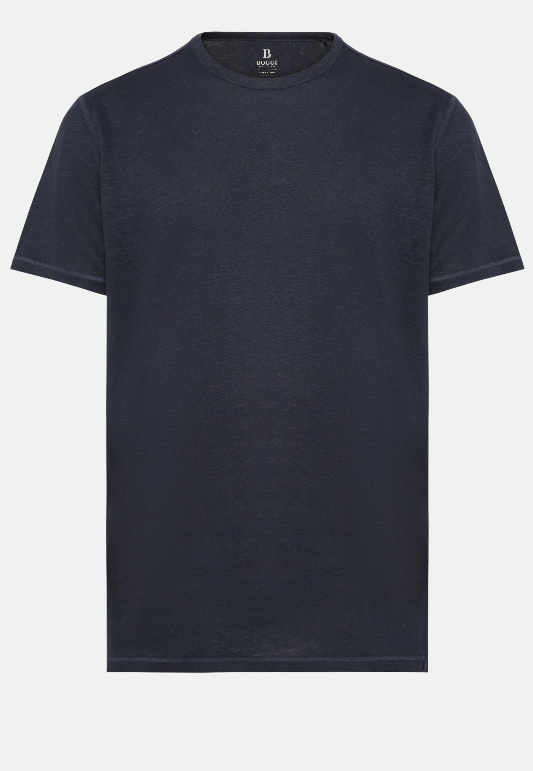 Boggi Milano - Navy Stretch Linen Jersey T-Shirt