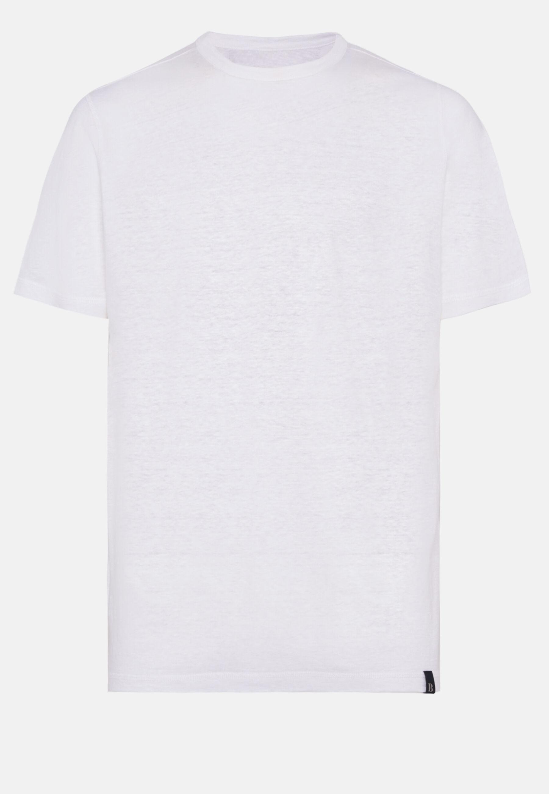 Stretch Linen Jersey T-Shirt White, 3901_WHIT, large image number 2