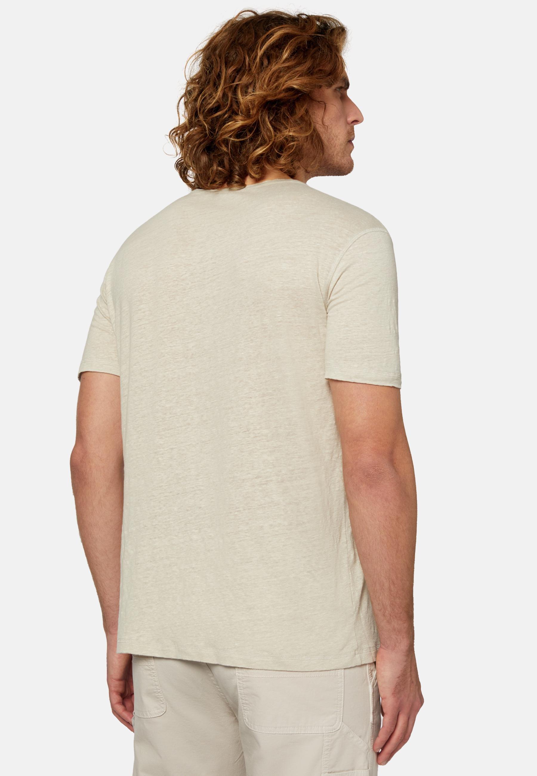 Stretch Linen Jersey T-Shirt Beige, , large image number 1