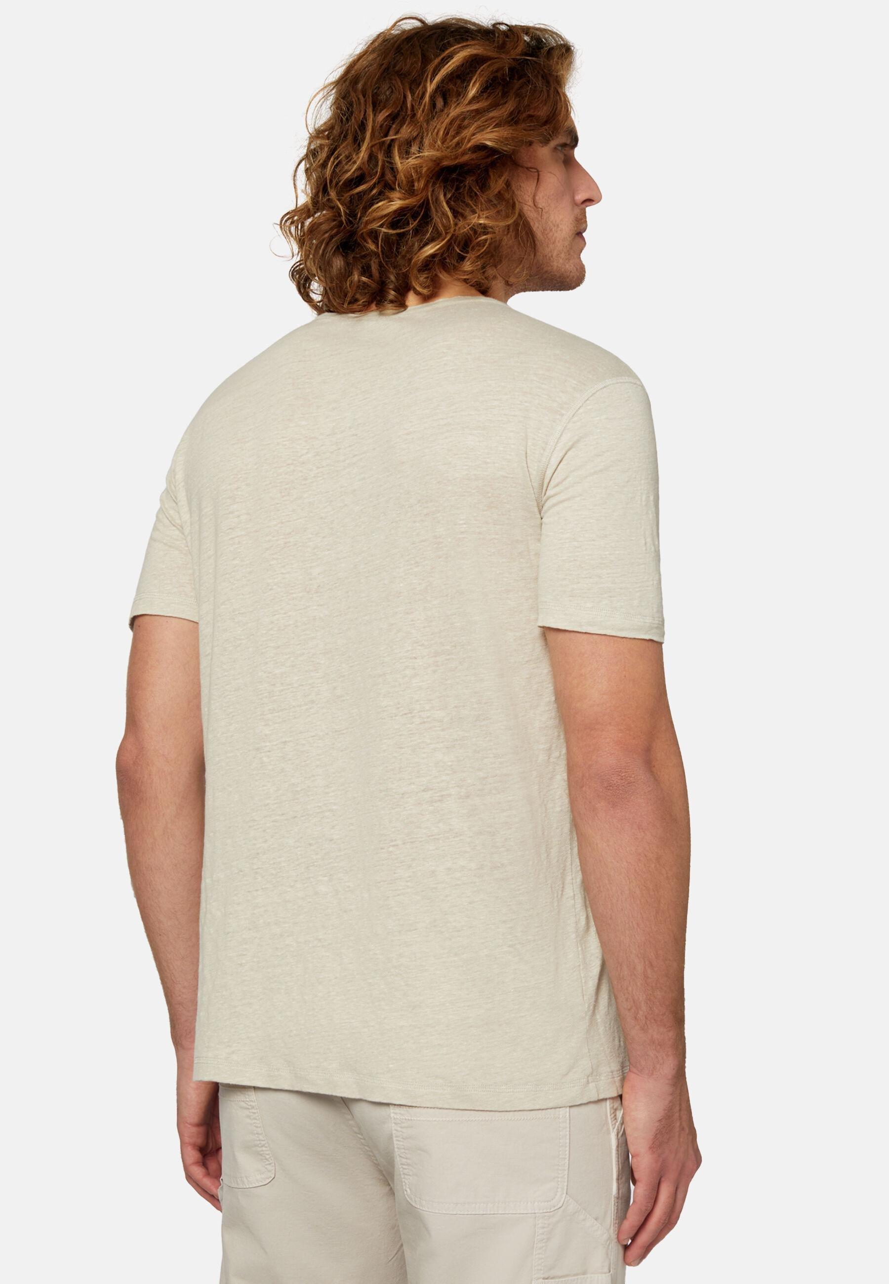 Stretch Linen Jersey T-Shirt Beige, 3901_SAND, medium