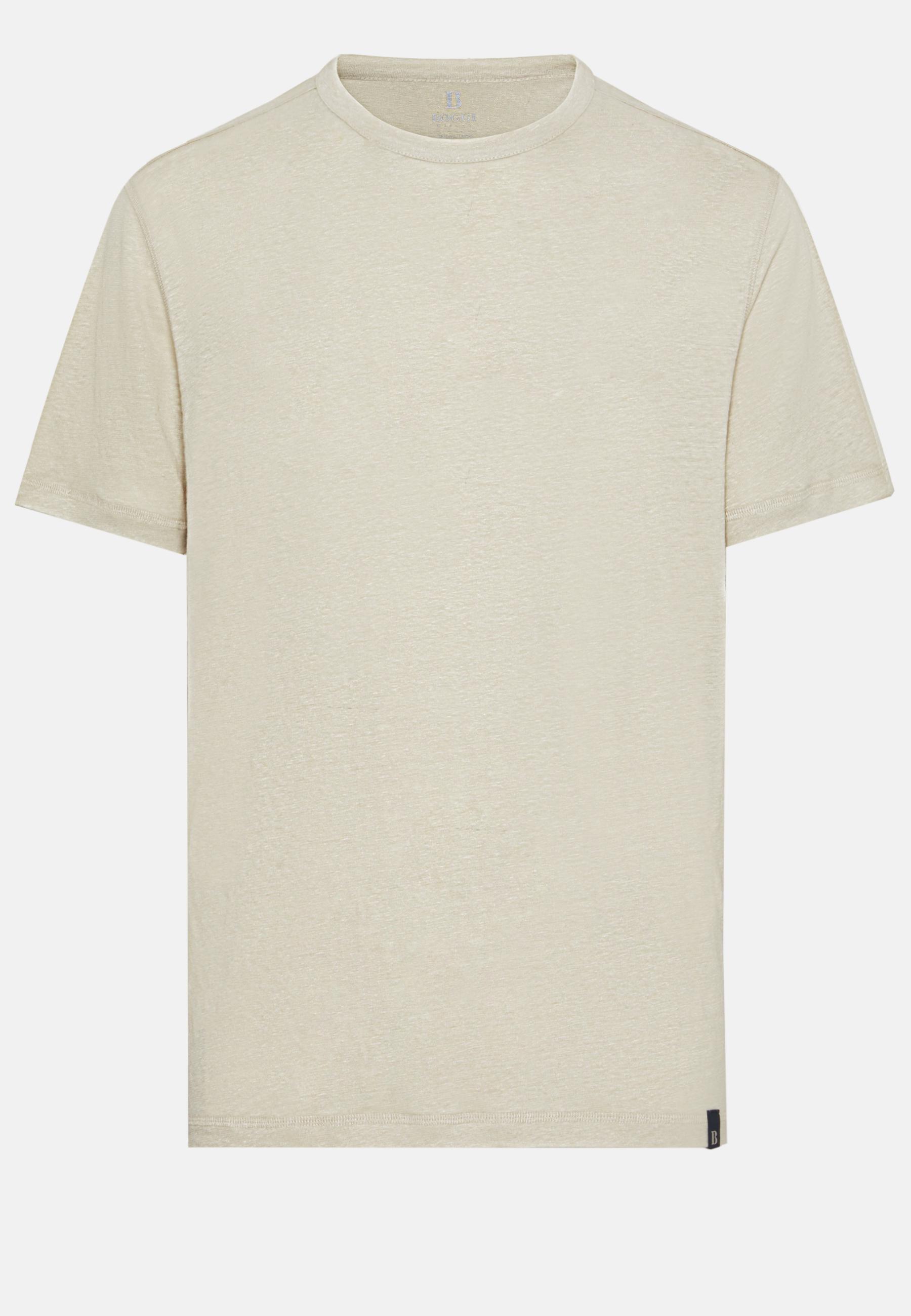 Stretch Linen Jersey T-Shirt Beige, , large image number 2