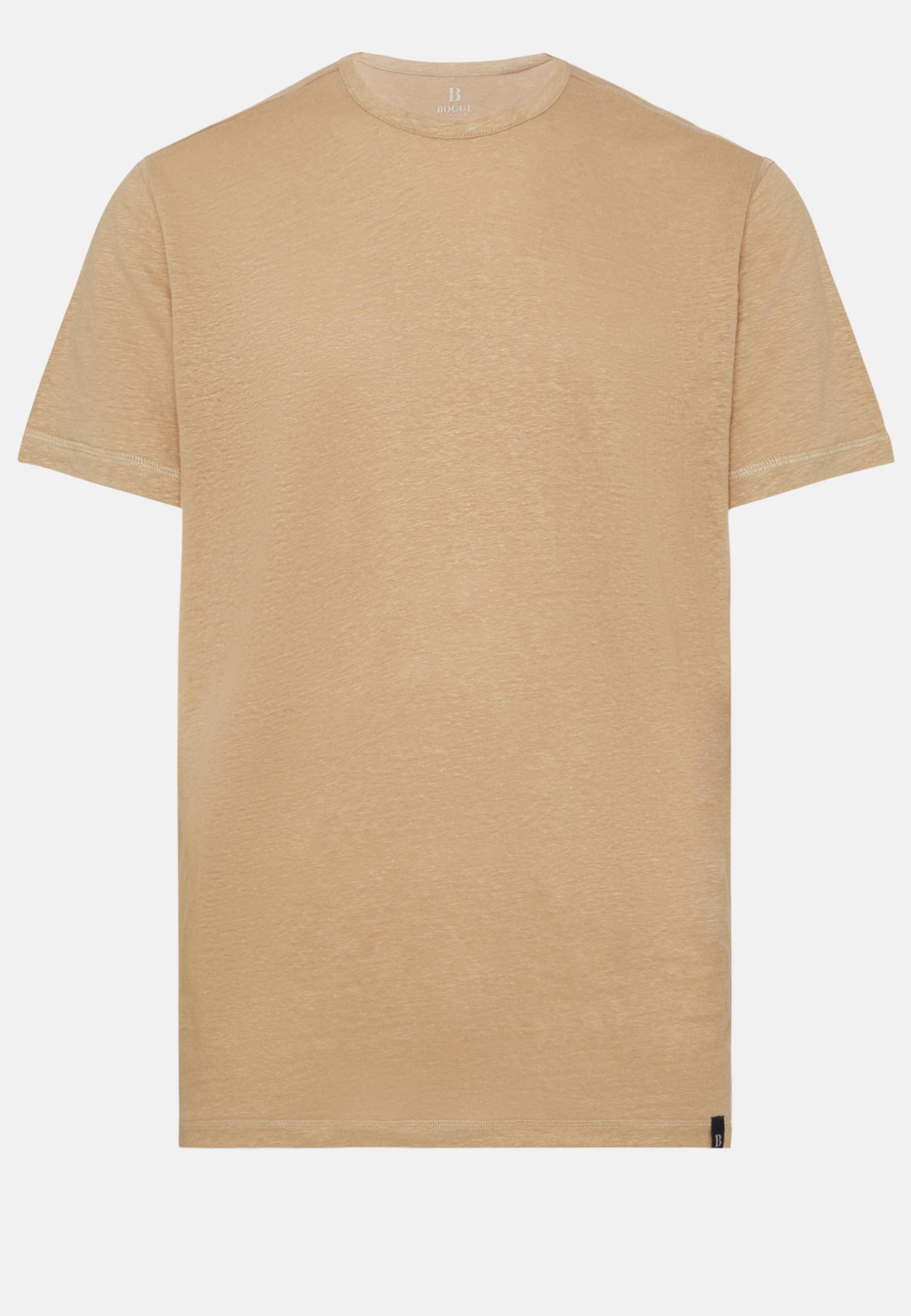 Stretch Linen Jersey T-Shirt Beige, , large image number 2