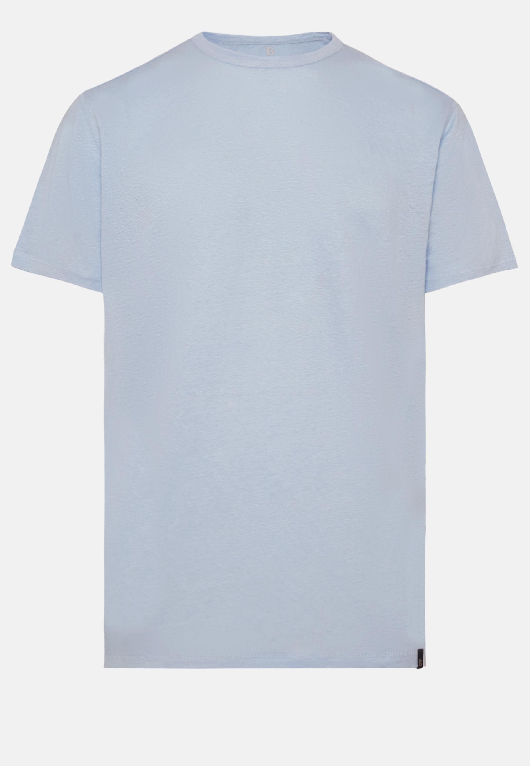 Stretch Linen Jersey T-Shirt Blue, , large image number 2