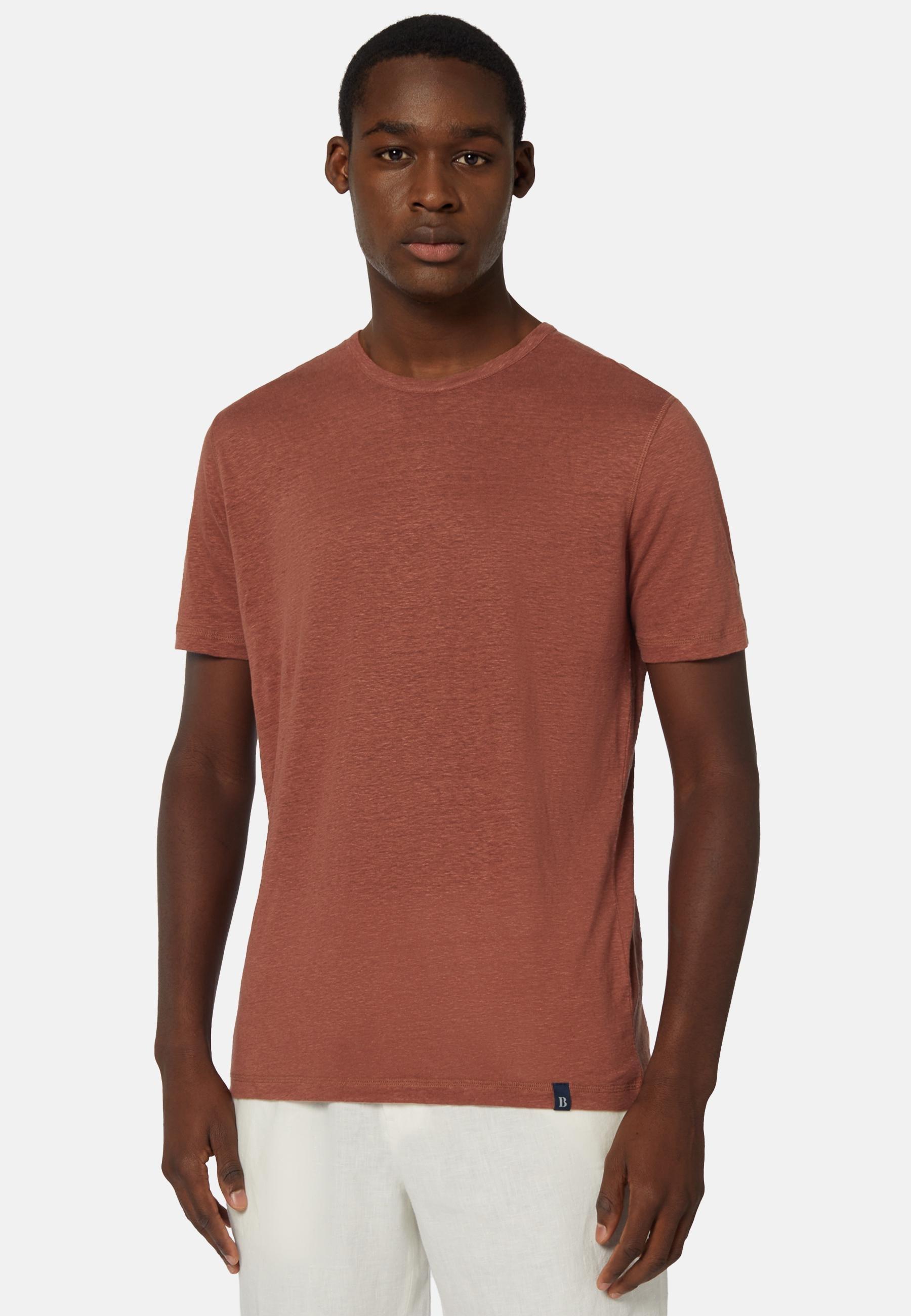 Stretch Linen Jersey T-Shirt Red, , large image number 0