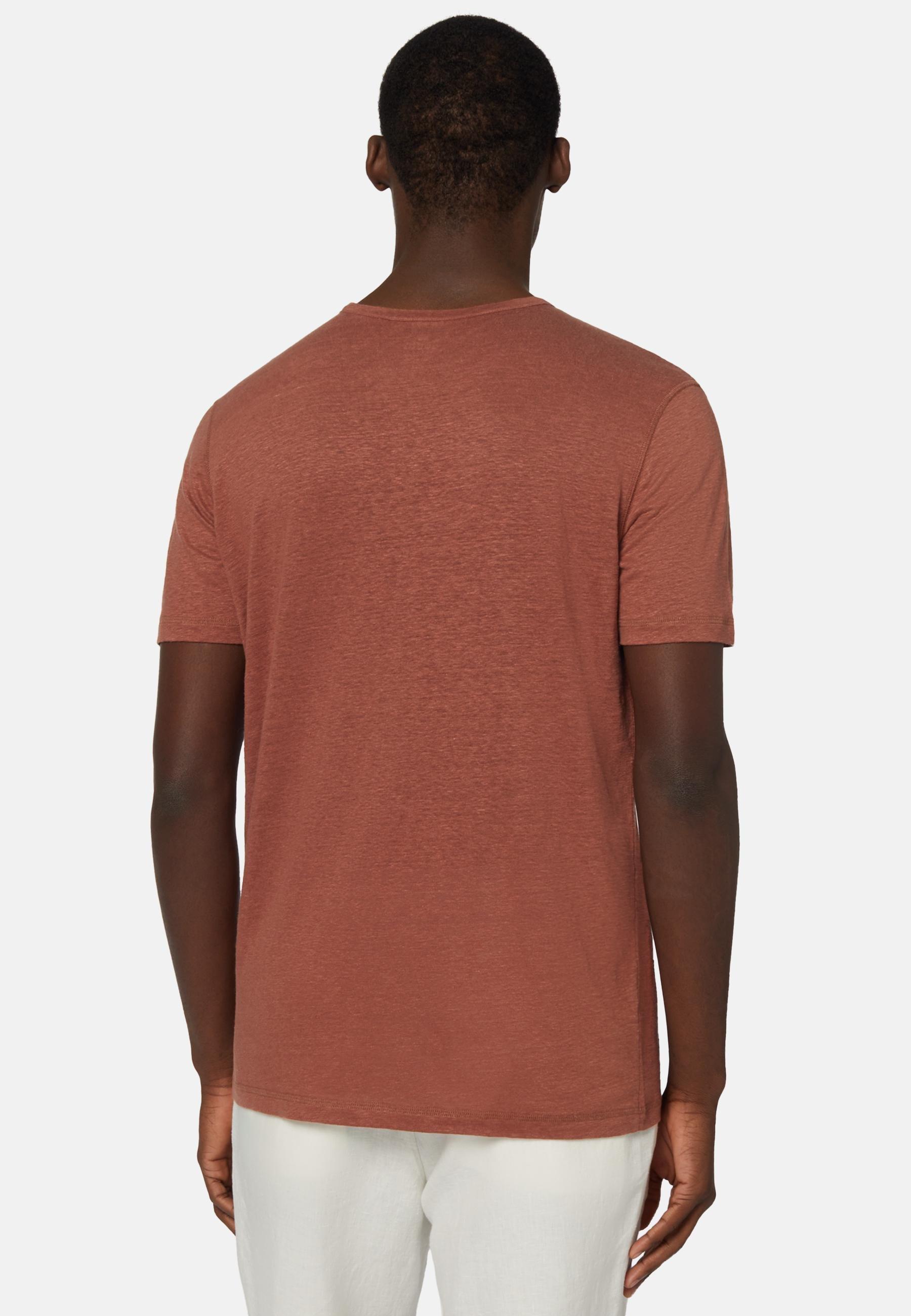 Stretch Linen Jersey T-Shirt Red, , large image number 1