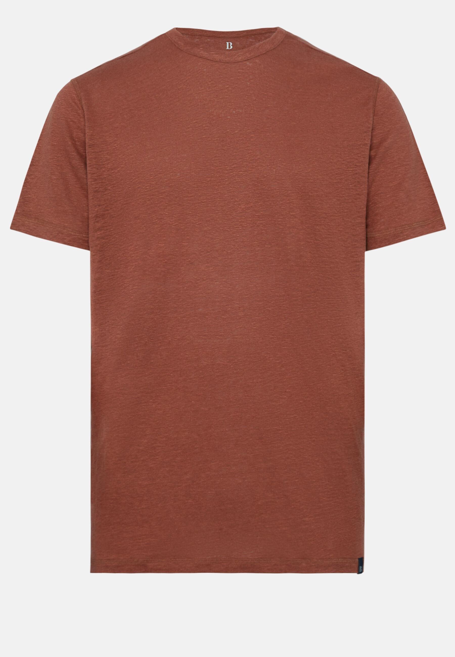Stretch Linen Jersey T-Shirt Red, Rot, medium