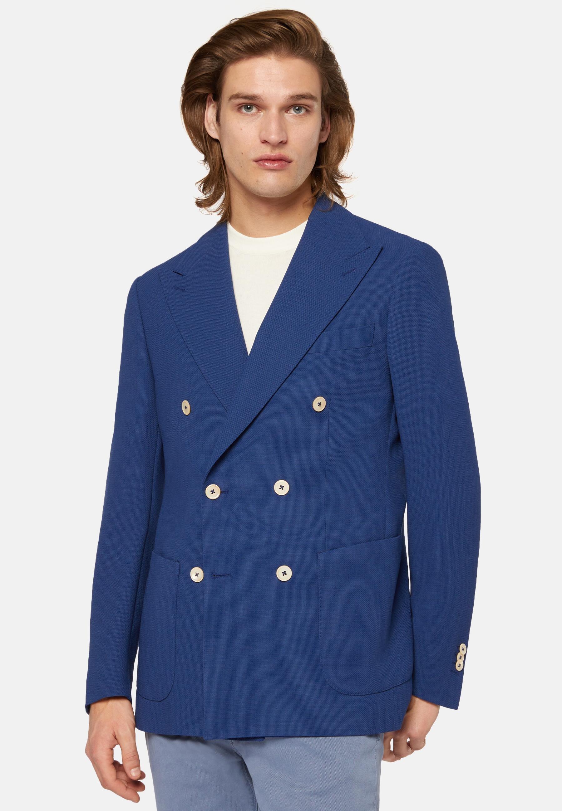 Double-Breasted Jacket Blue, , large image number 0