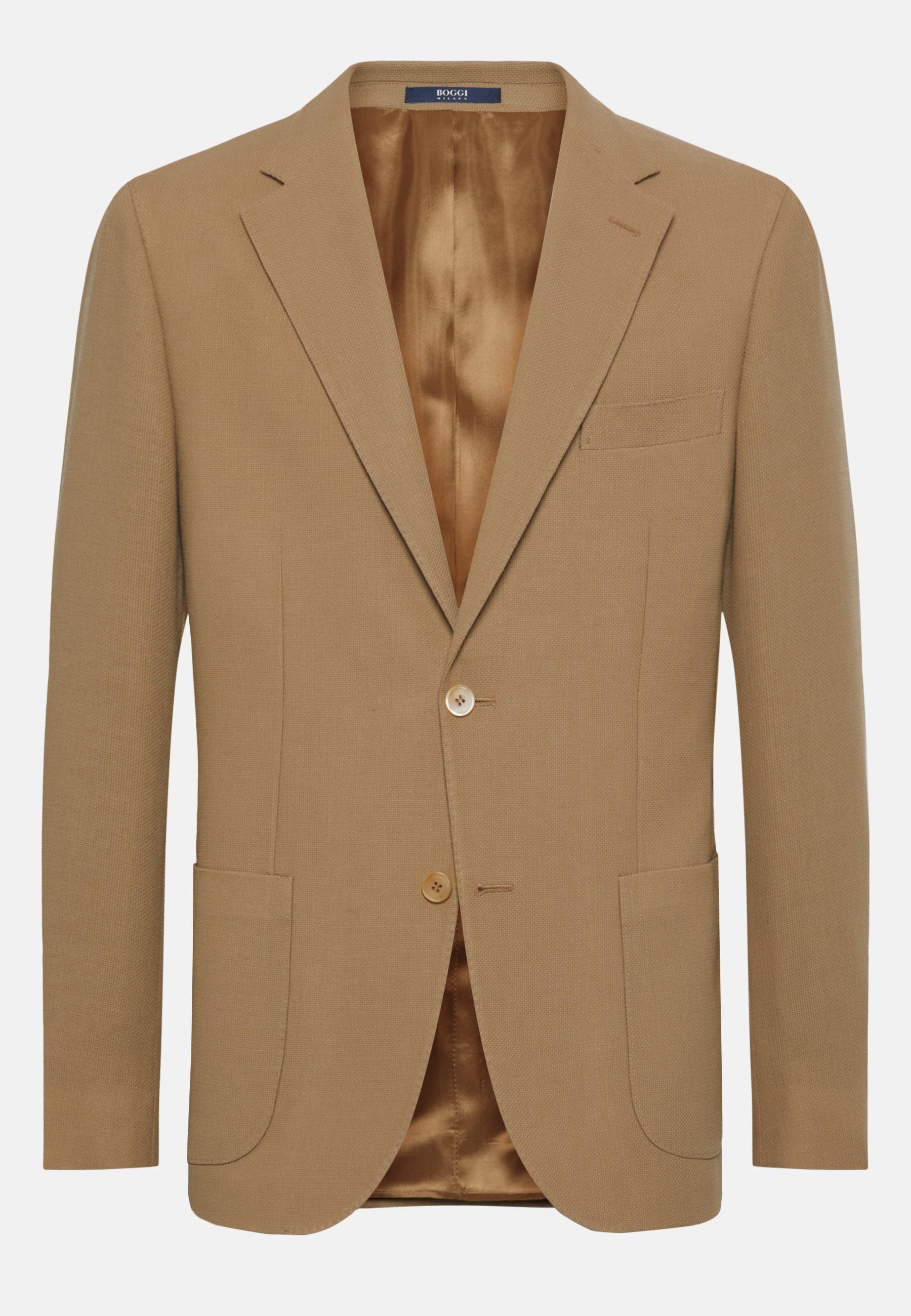 Pure Wool Crepe Jacket Beige, , large image number 1