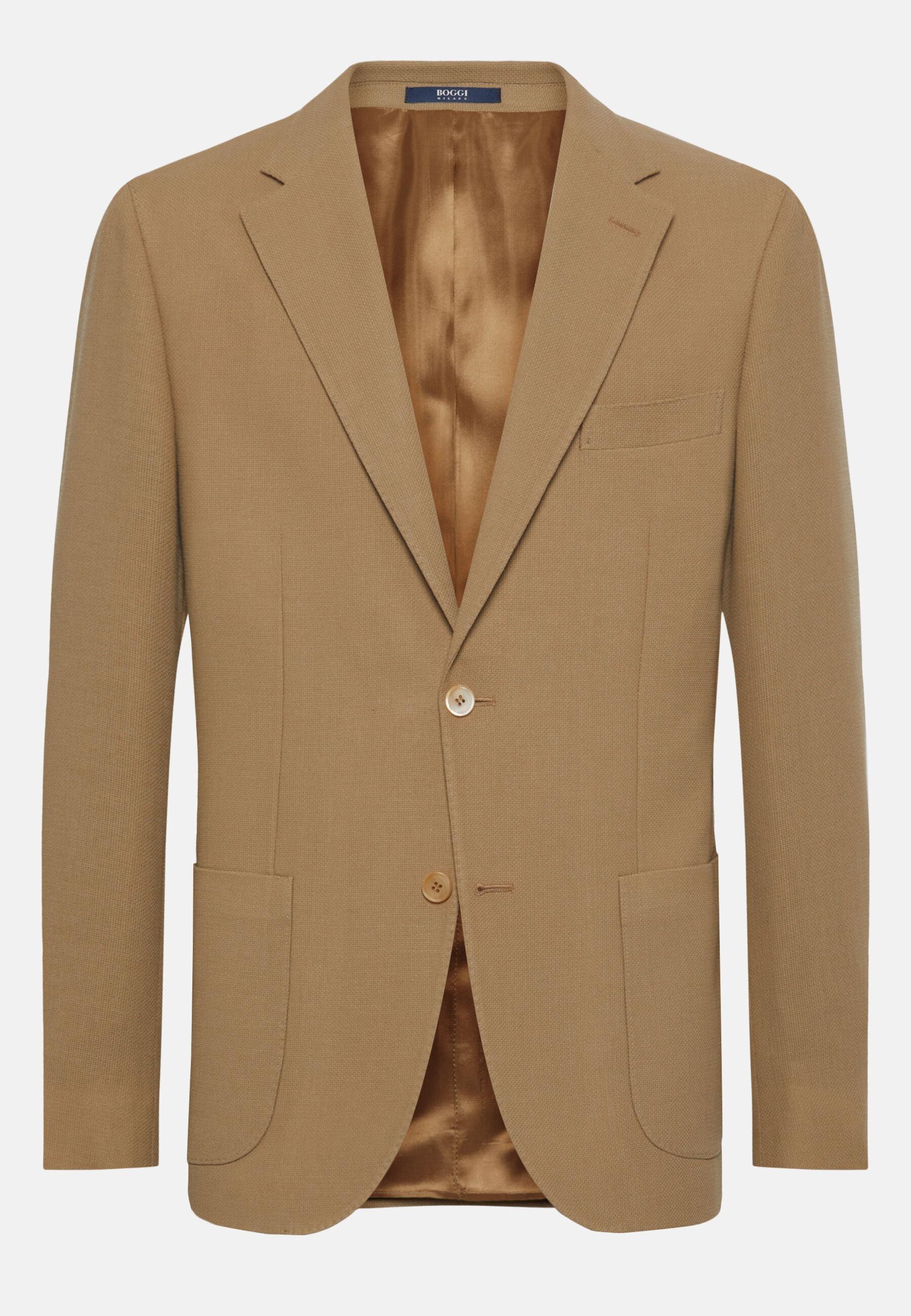 Pure Wool Crepe Jacket Beige, 3901_TAUP, large image number 5