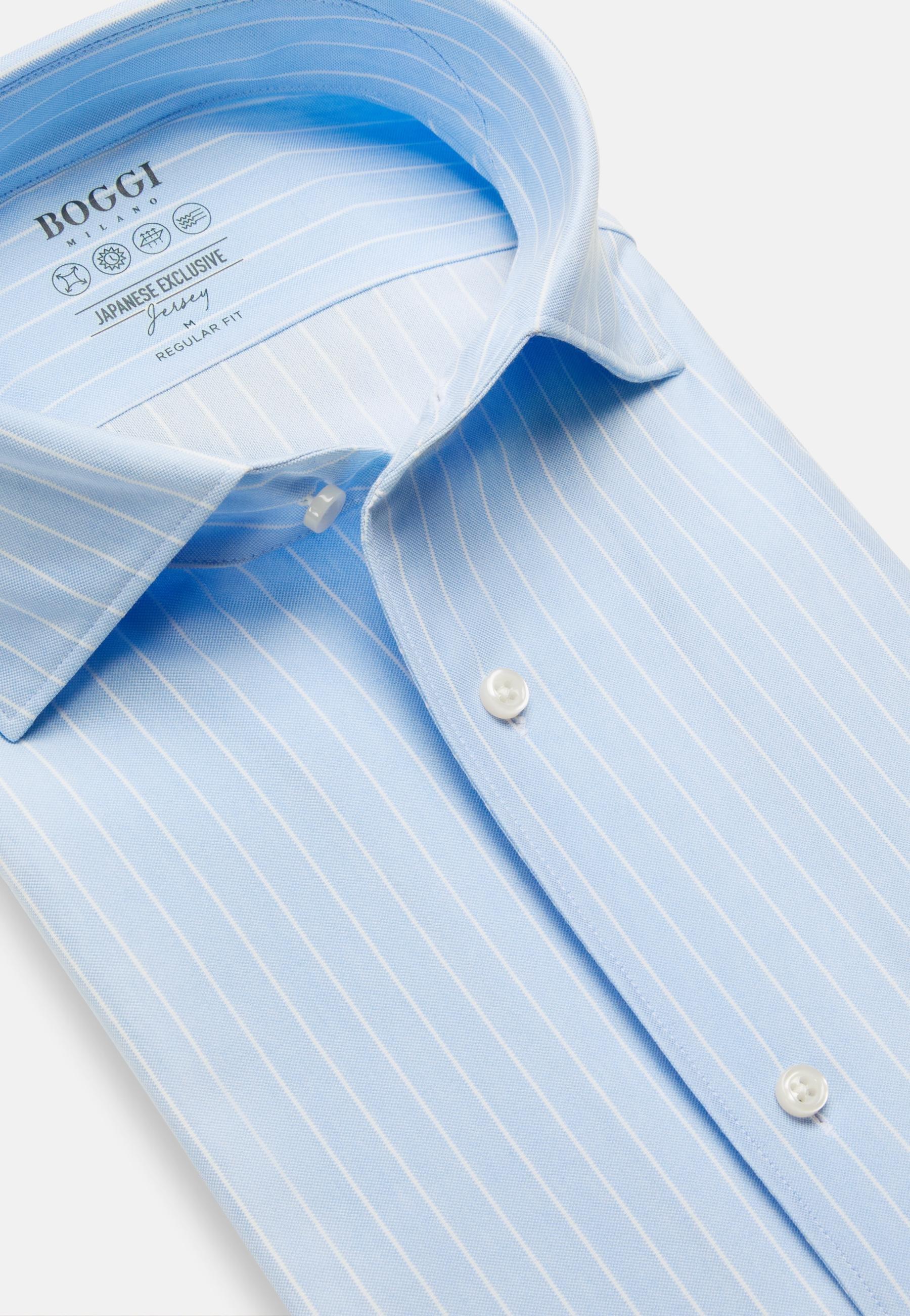 Regular Fit Japanese Jersey Polo Shirt Blue, Light Blue, large image number 3