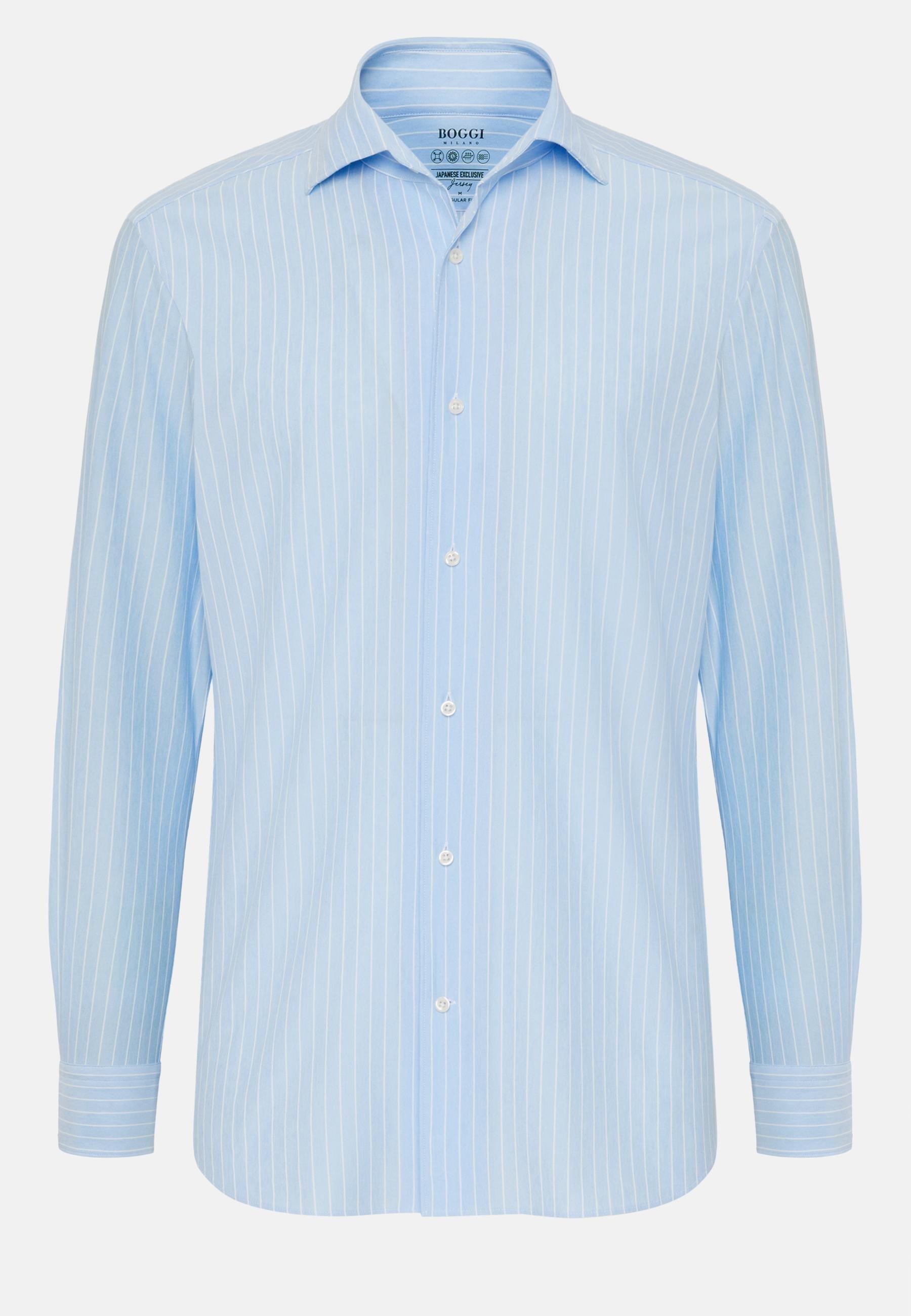 Regular Fit Japanese Jersey Polo Shirt Blue, Light Blue, large image number 8