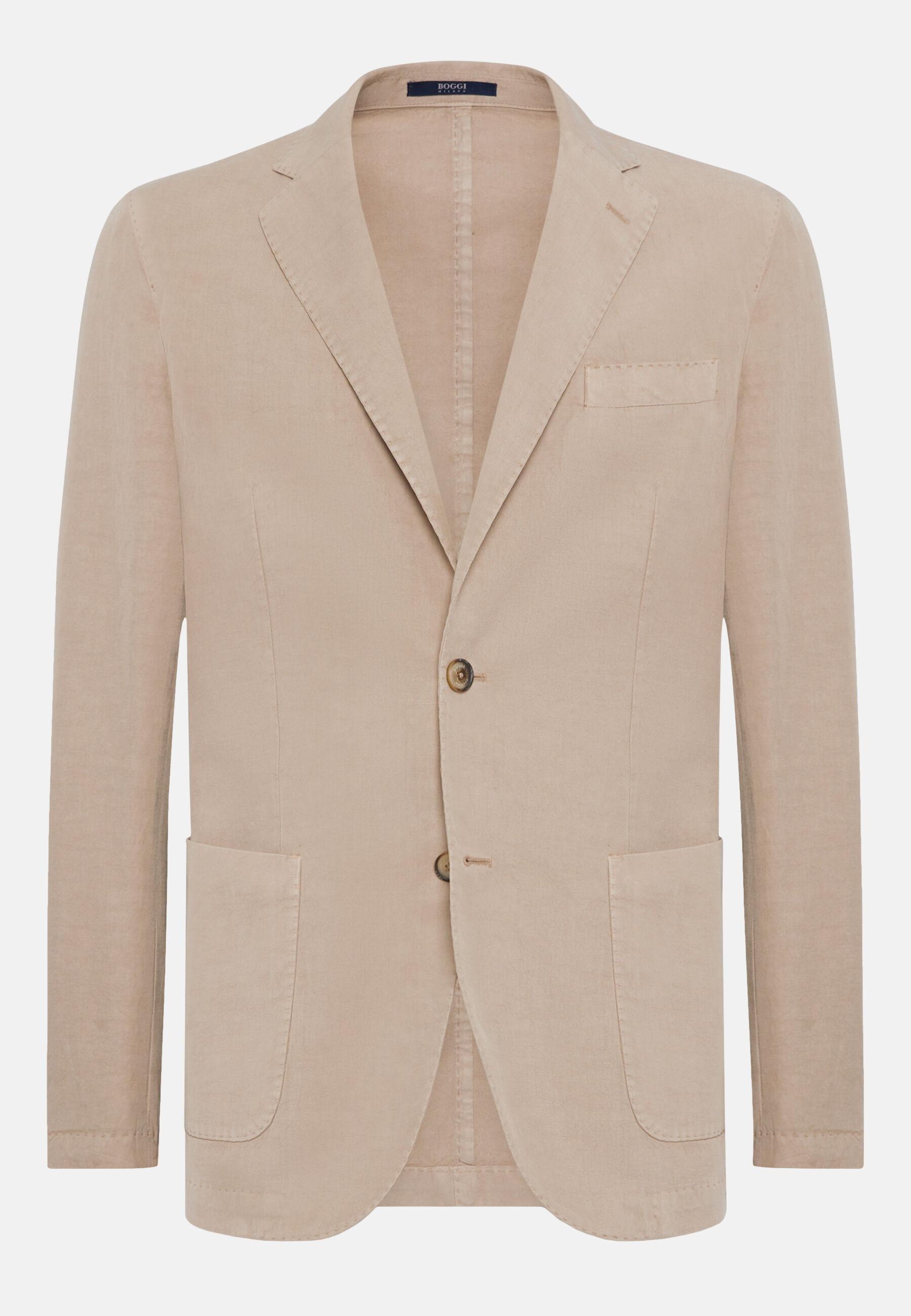 Tencel/Linen/Cotton Jacket Grey, Taupe, large image number 5