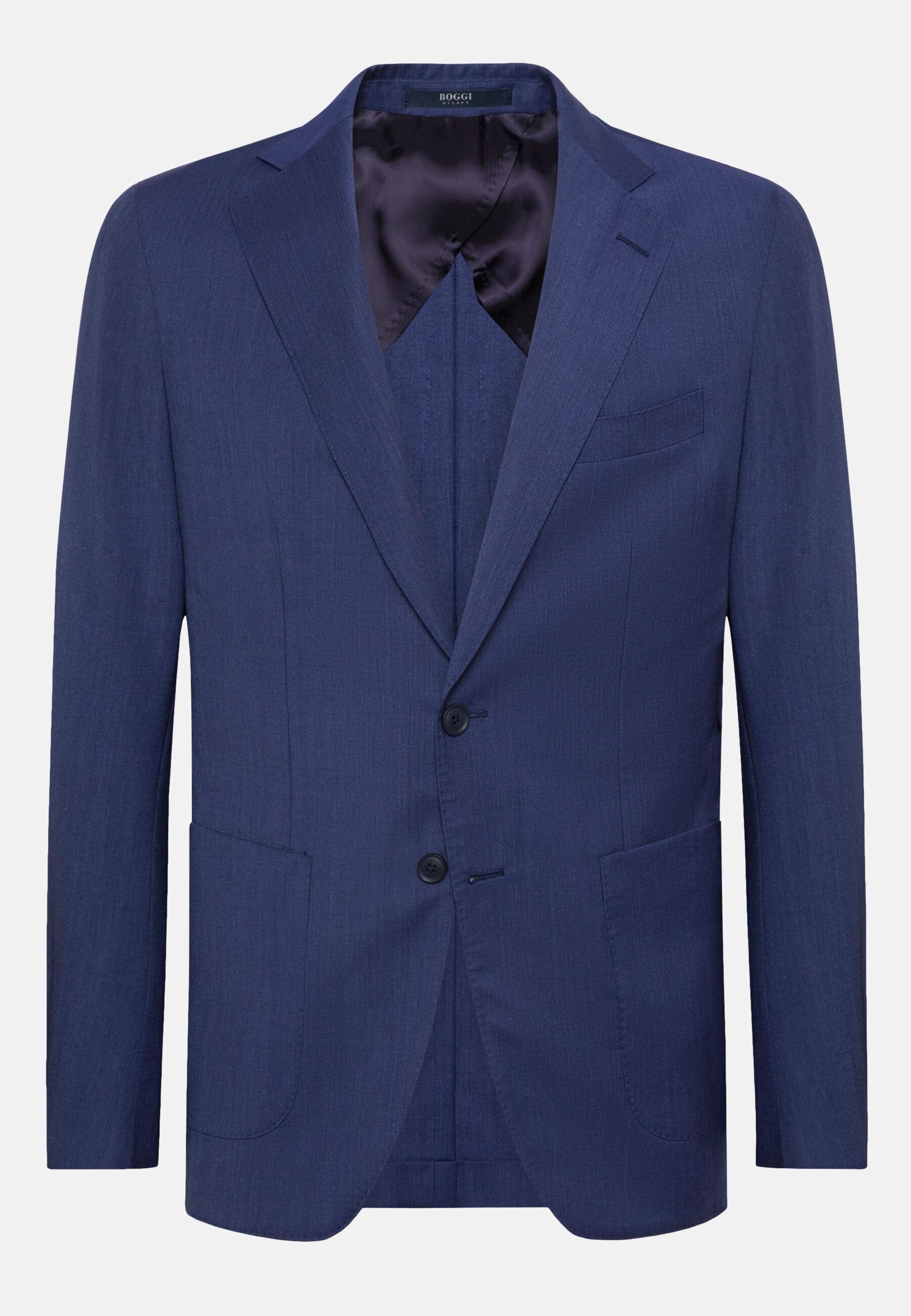 Jacket in B-Aria Wool, Indigo, Indigo, large image number 4