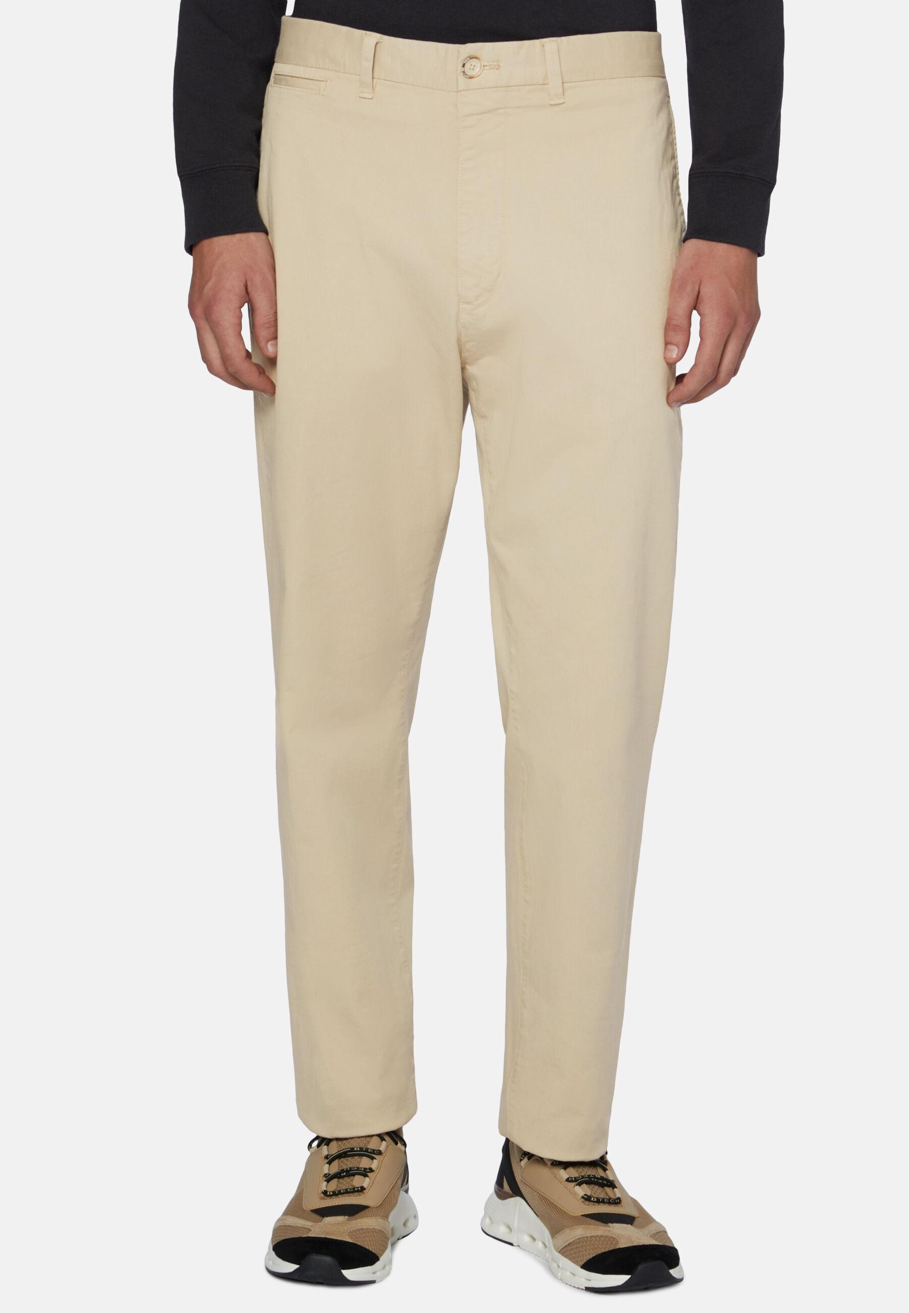 Stretch Cotton Trousers Beige, Beige, large image number 1
