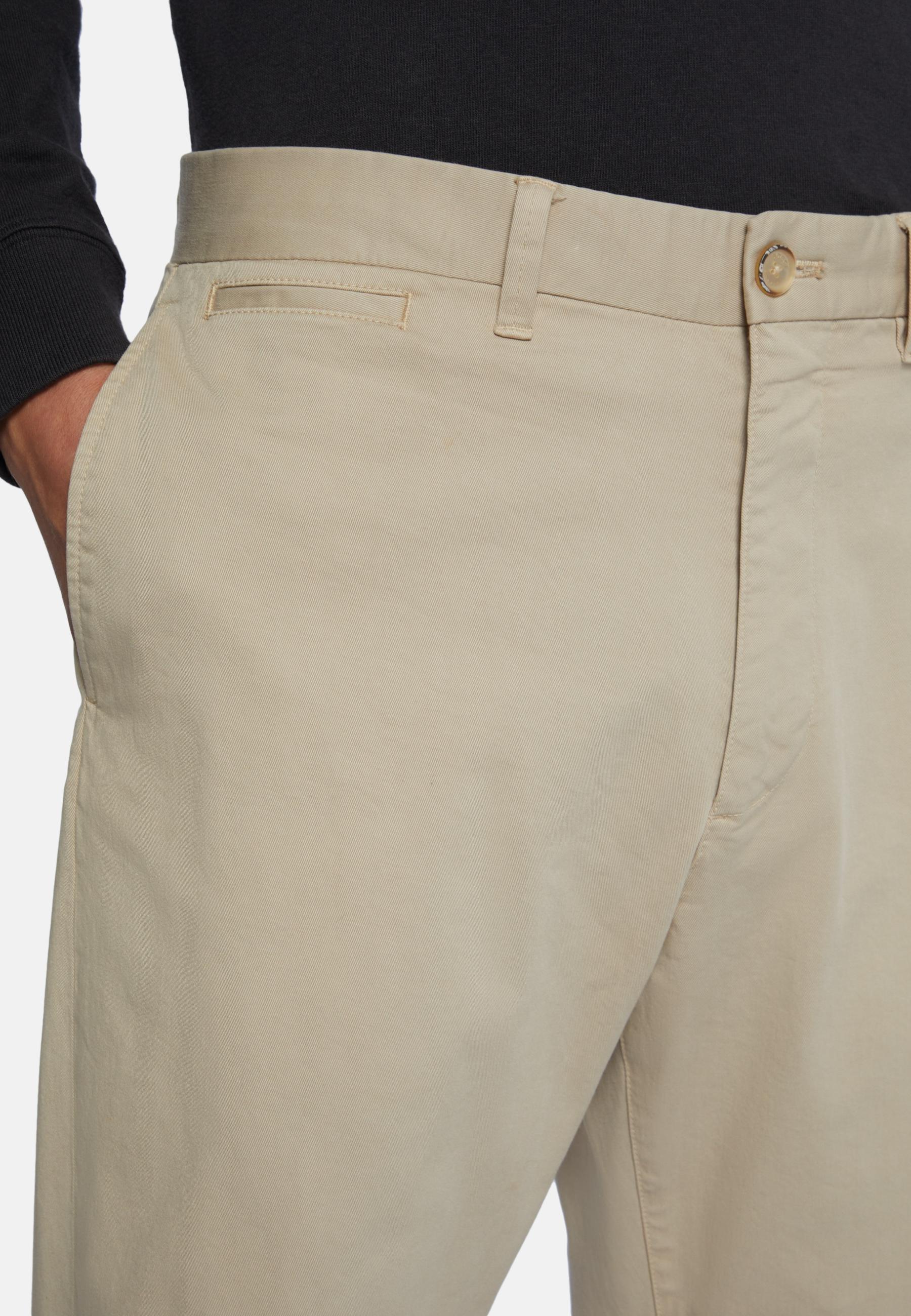 Stretch Cotton Trousers Beige, Beige, large image number 3