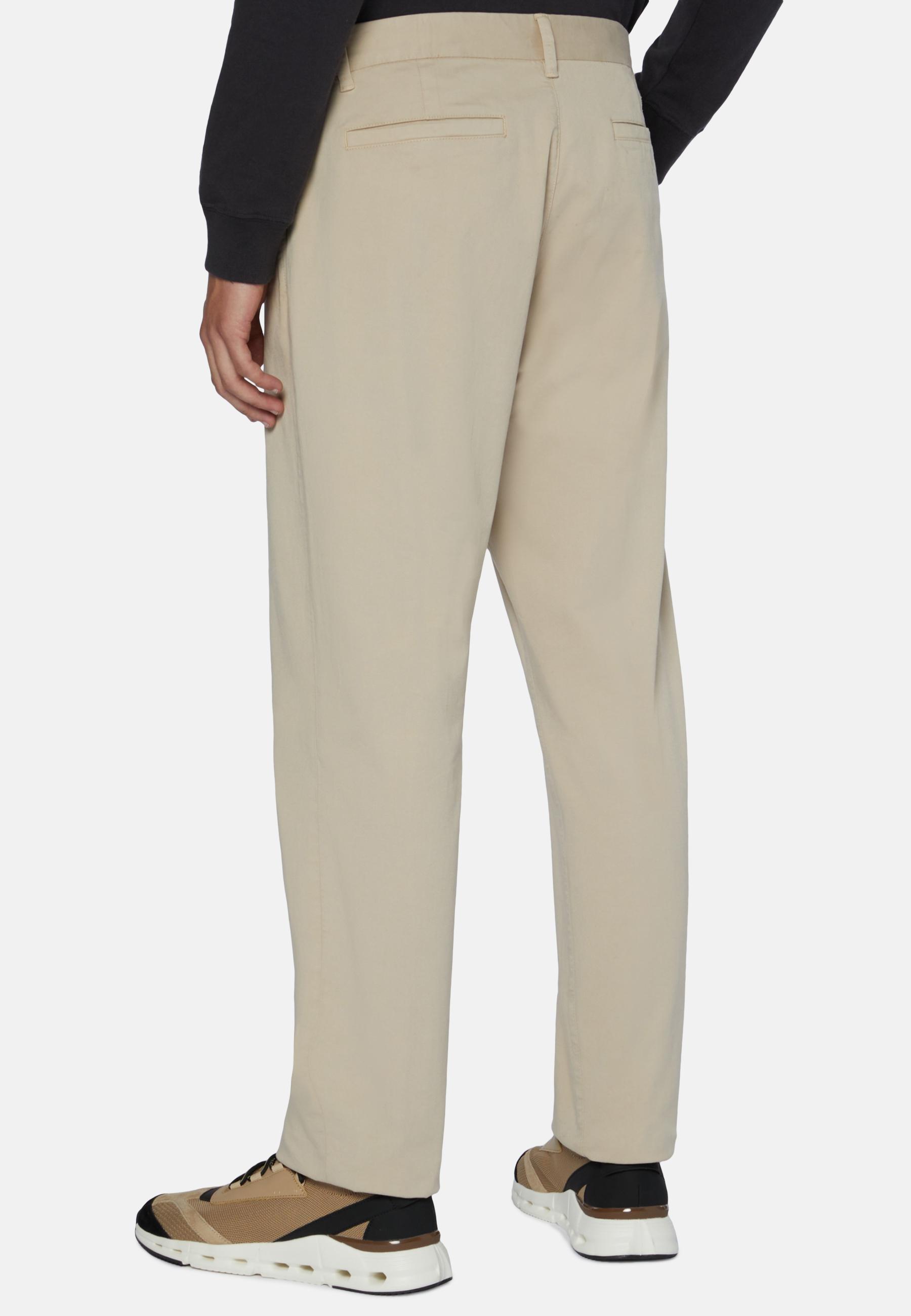 Stretch Cotton Trousers Beige, Beige, large image number 4