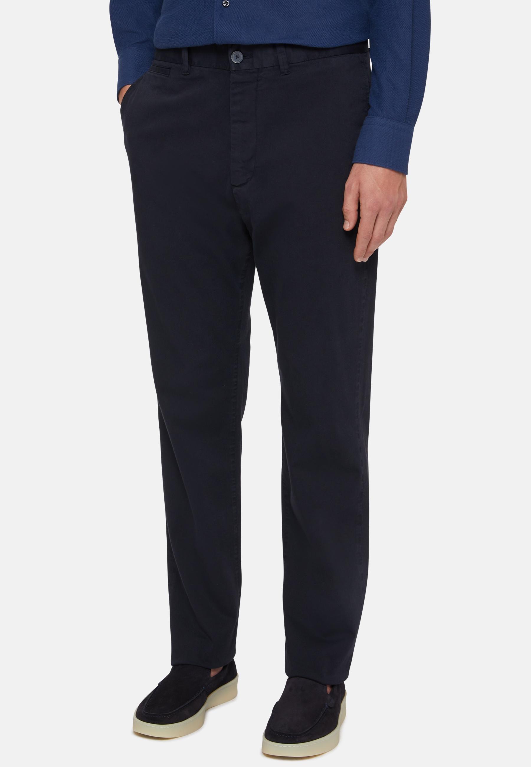 Stretch Cotton Trousers Navy, , large image number 0