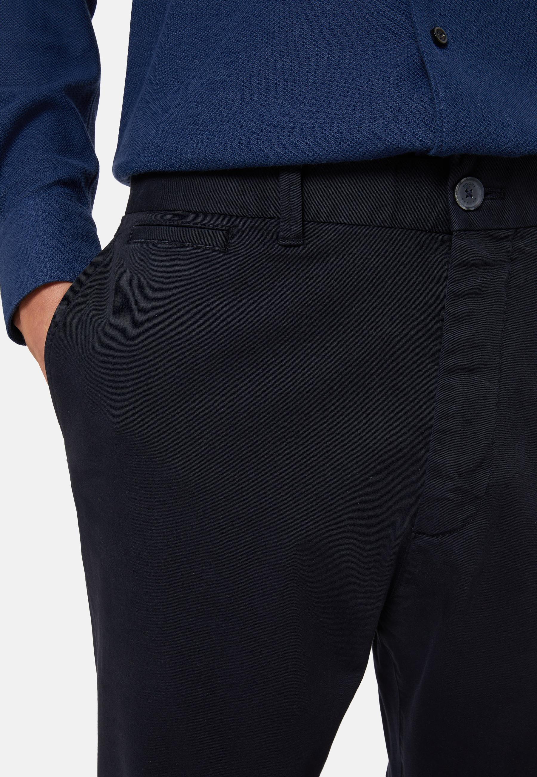 Stretch Cotton Trousers Navy, , large image number 3
