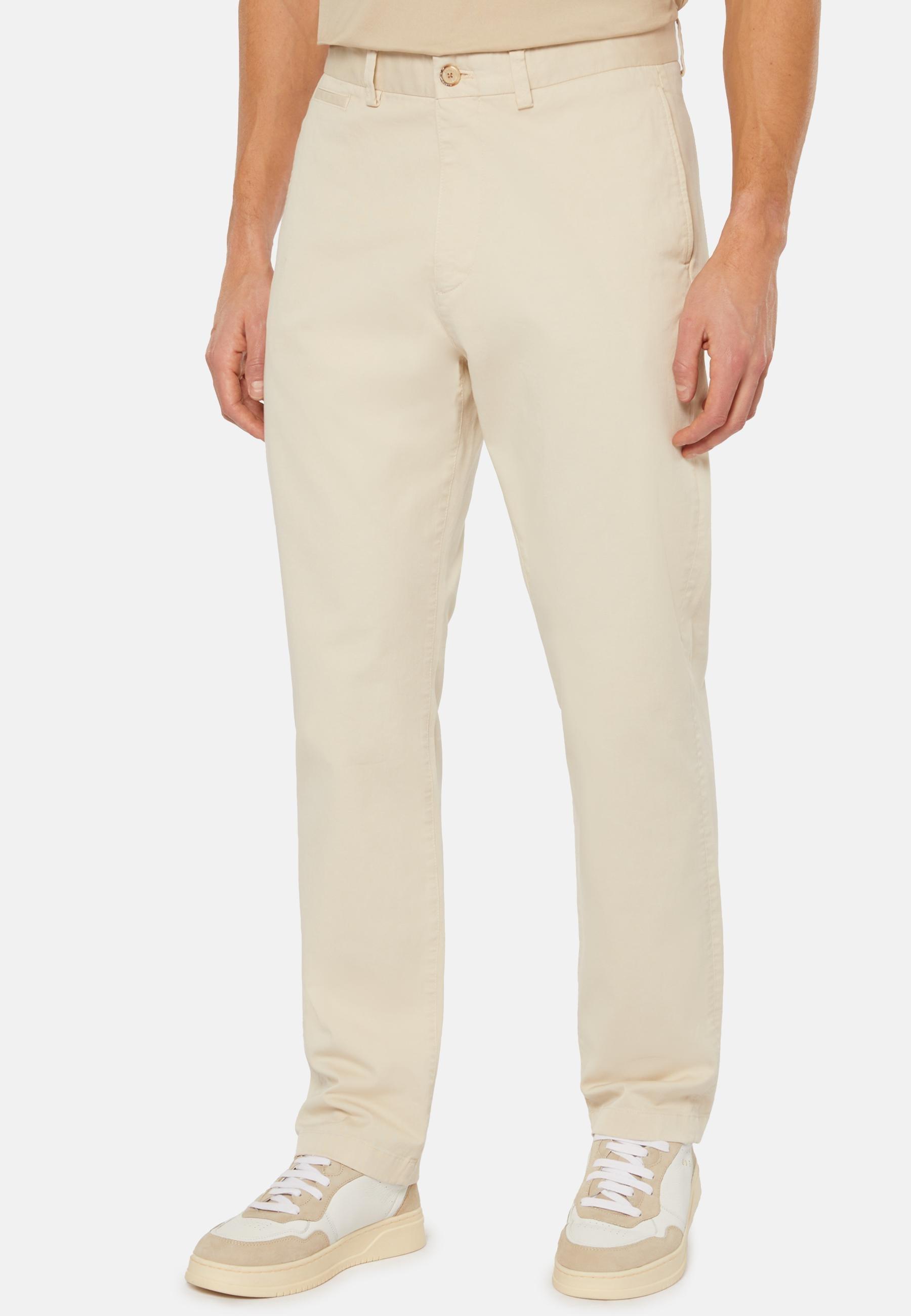 Stretch Cotton Trousers Beige, Sand, large image number 0