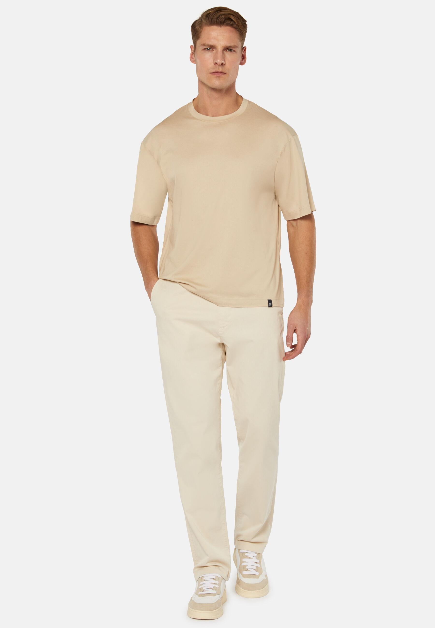 Stretch Cotton Trousers Beige, 3901_SAND, medium