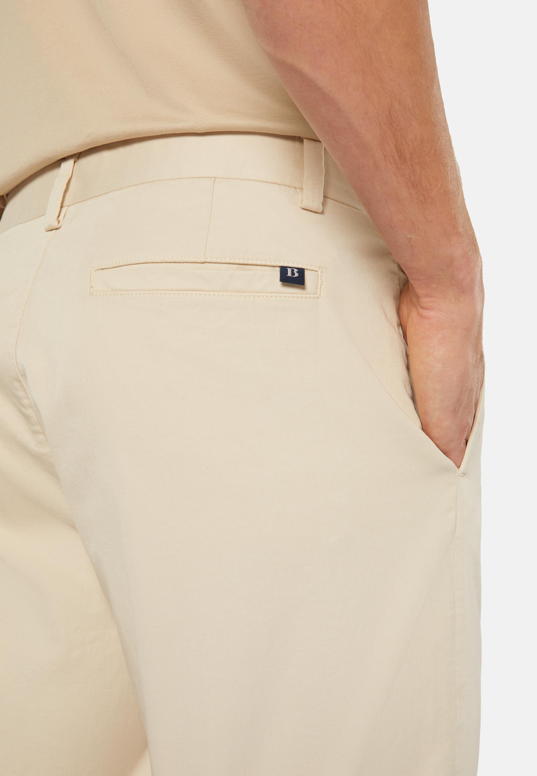 Stretch Cotton Trousers Beige, Sand, large image number 3