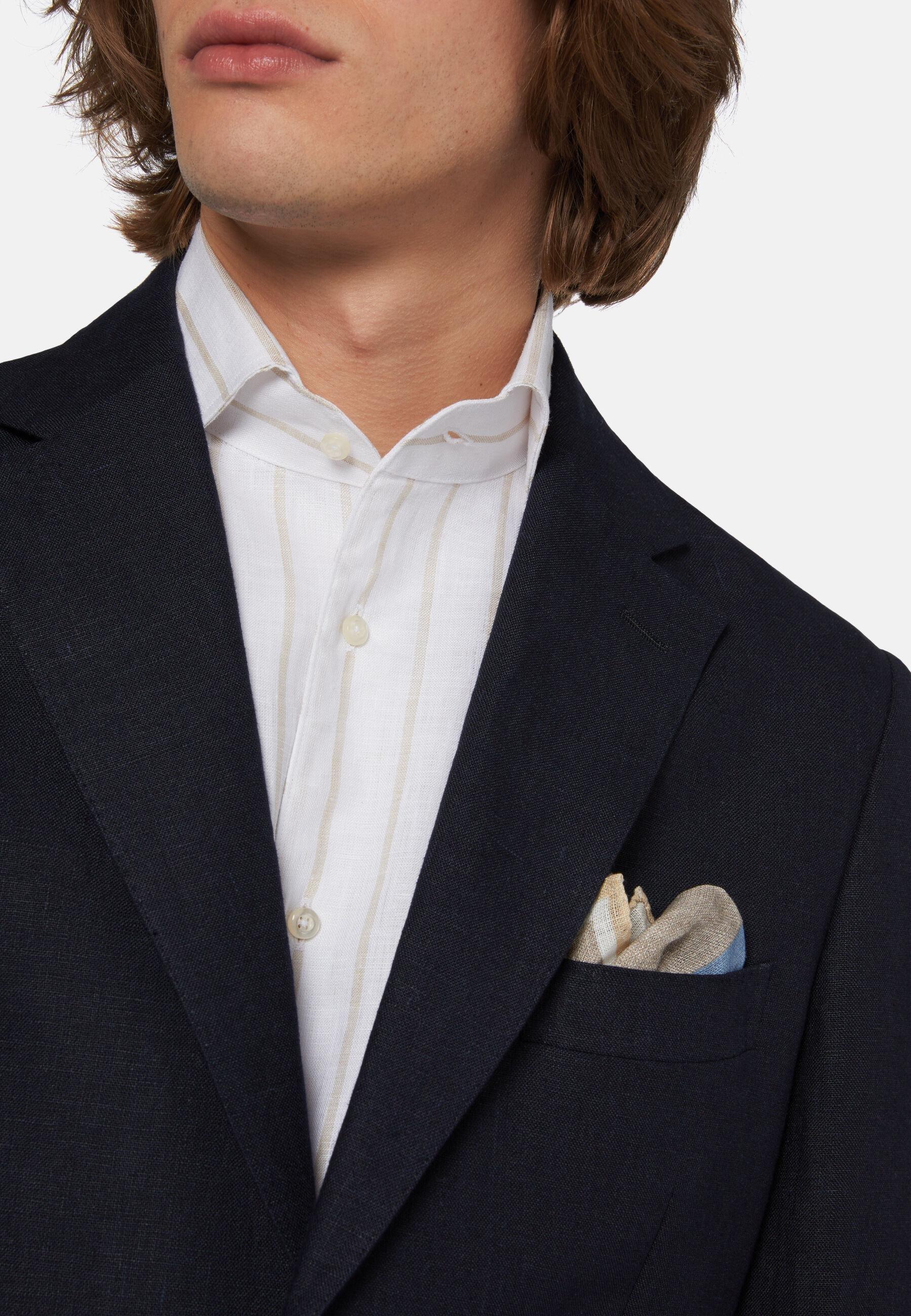 Pure Linen Suit Navy, Navy blue, large image number 3