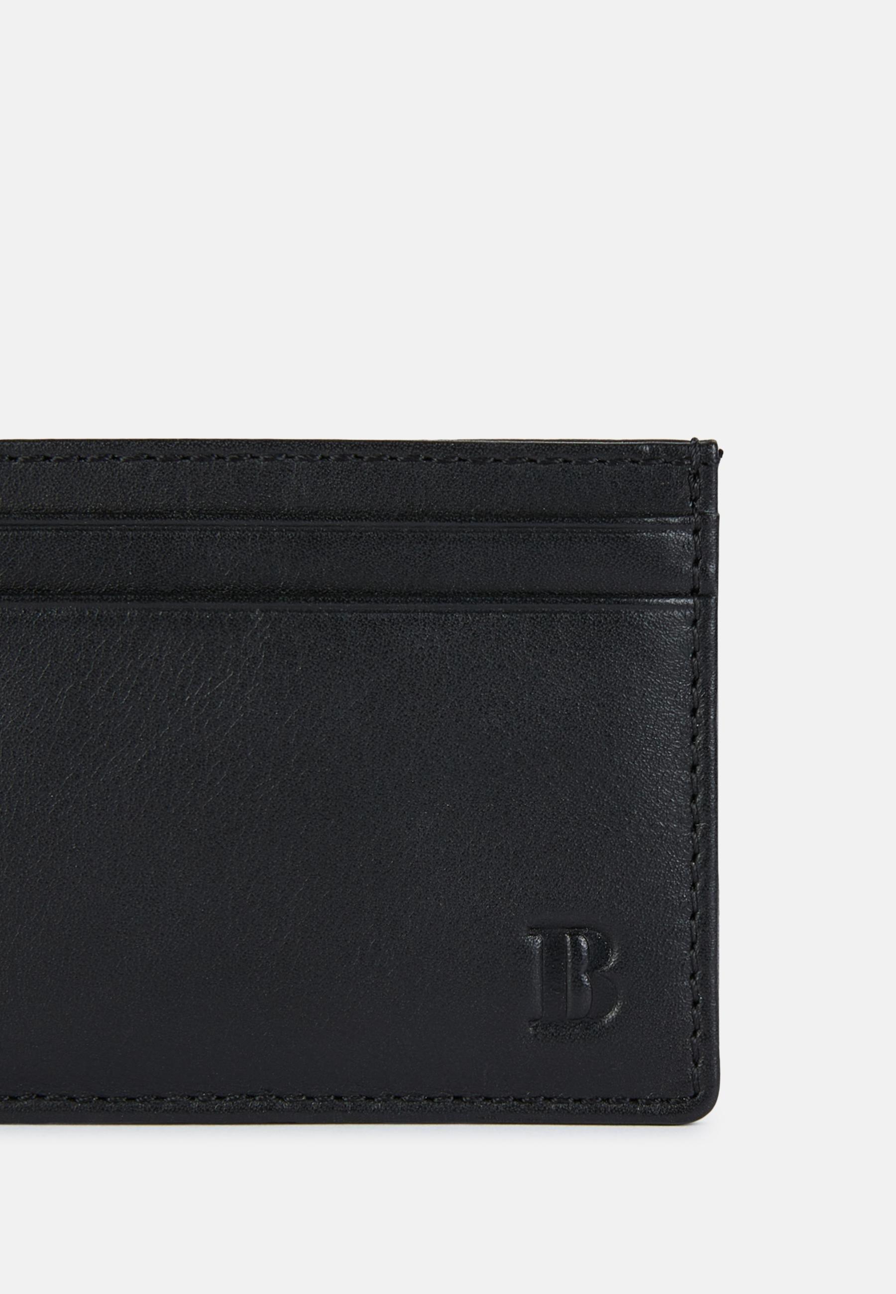 Leather Credit Card Holder Black, Black, large image number 1