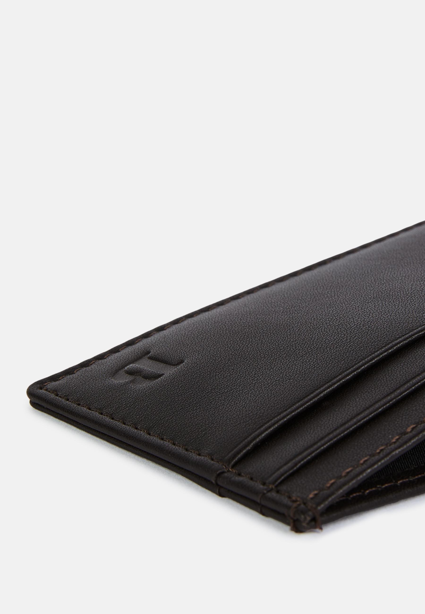 Leather Credit Card Holder Brown, Dark brown, large image number 2
