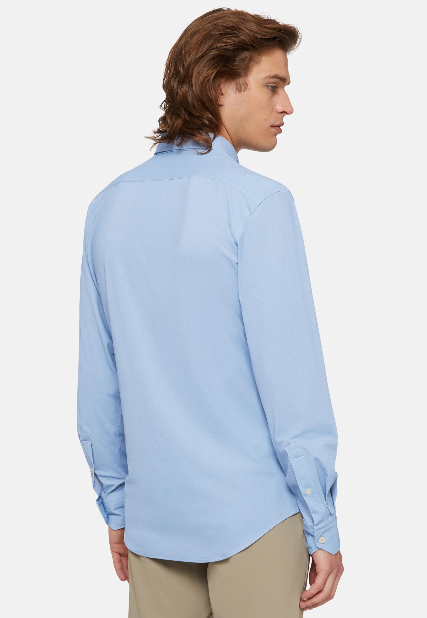 Boggi Milano - Blue Slim Fit Shirt In Stretch Nylon