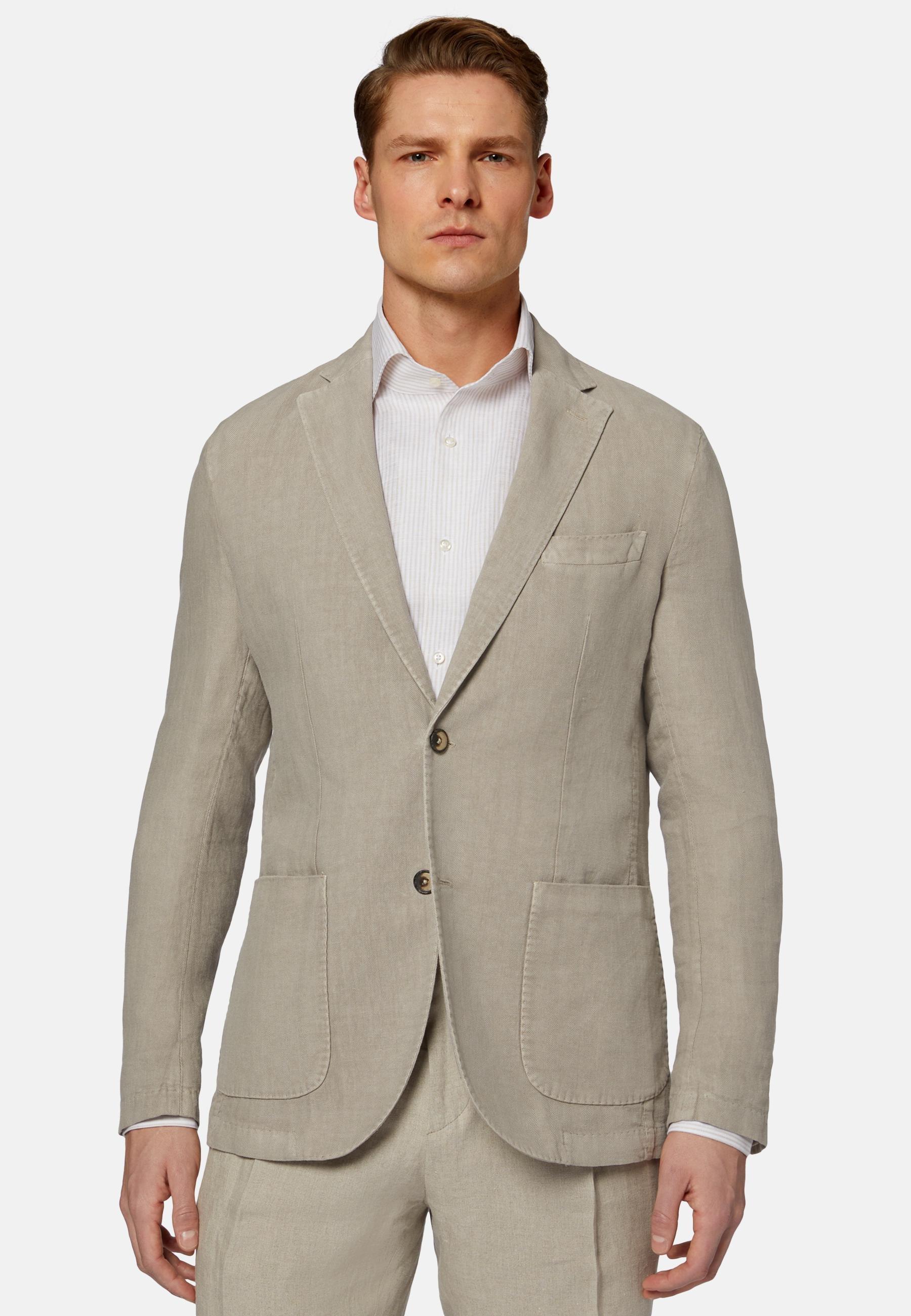 Pure Linen Jacket Beige, , large image number 0