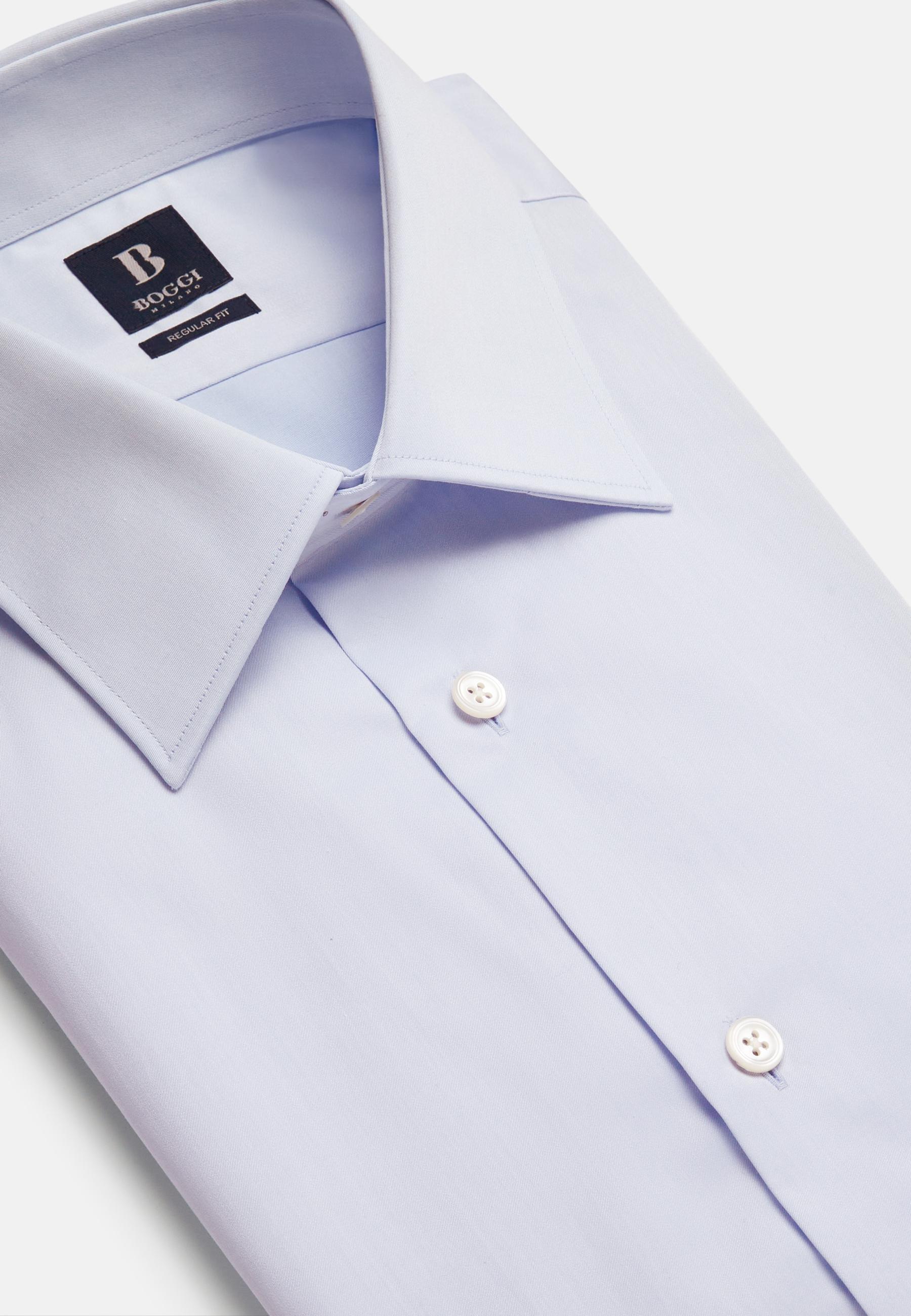 Cotton Twill Shirt Blue, Light Blue, large image number 3