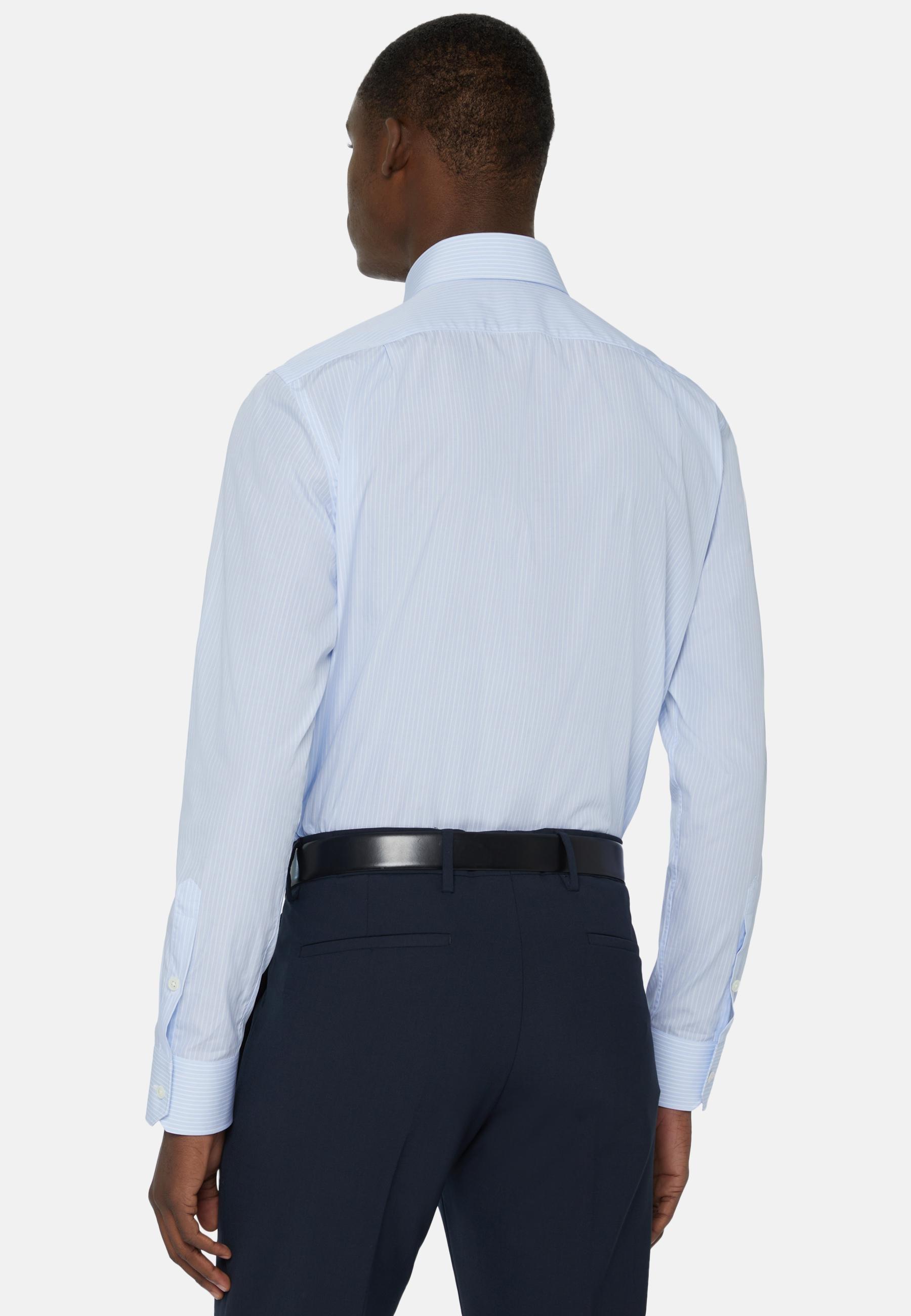 Striped Cotton Shirt Blue, Light Blue, medium