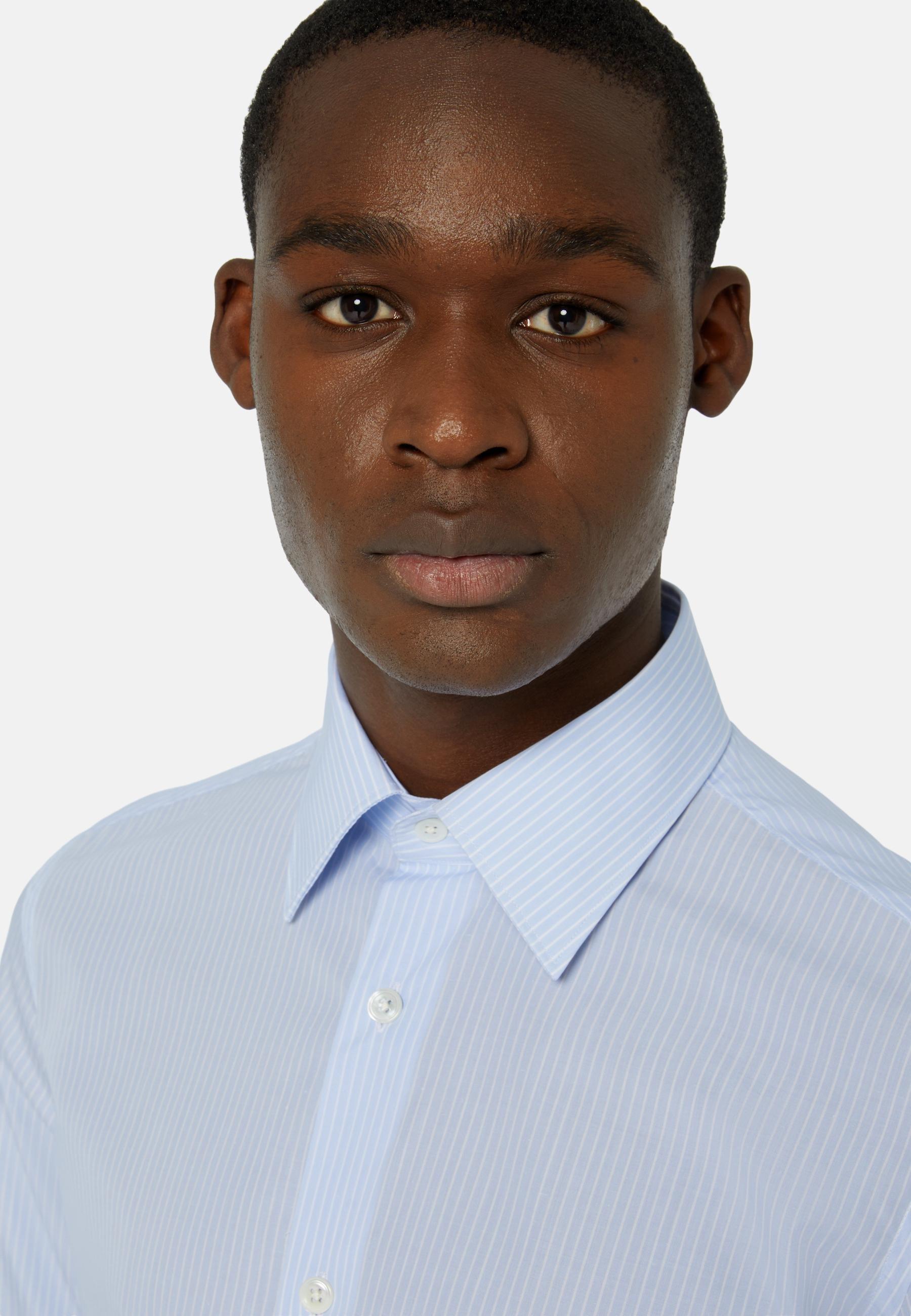 Striped Cotton Shirt Blue, Light Blue, large image number 2