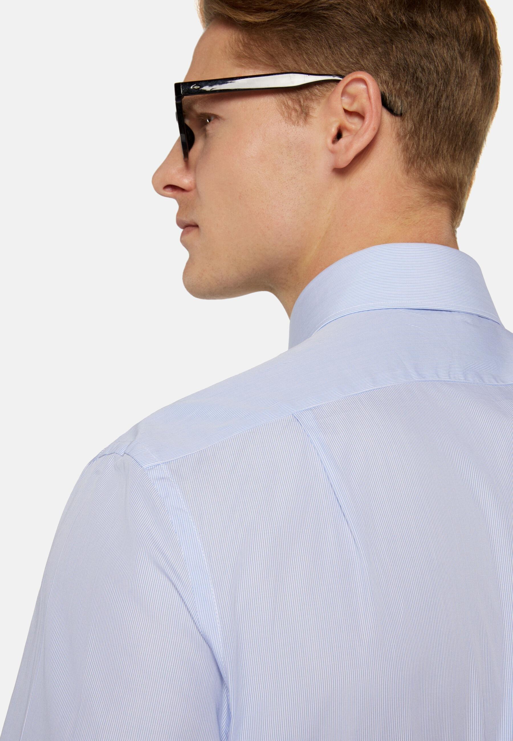 Striped Cotton Shirt Blue, Light Blue, large image number 2