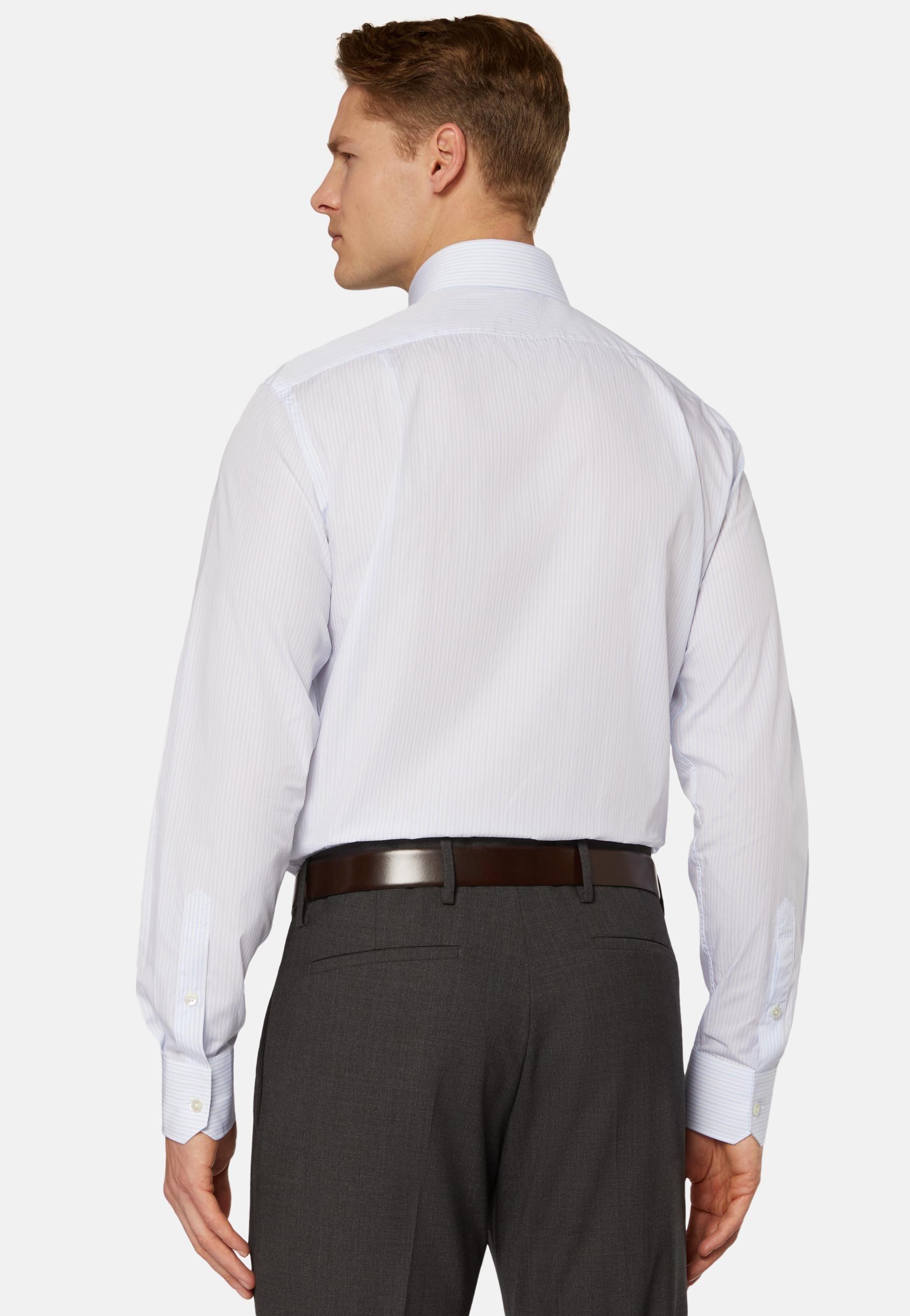 Striped Cotton Shirt Blue, Light Blue, large image number 1