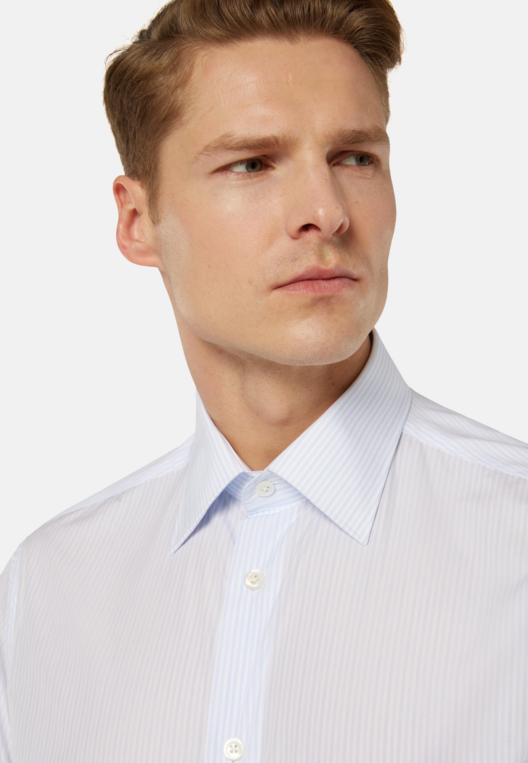 Striped Cotton Shirt Blue, Light Blue, large image number 2