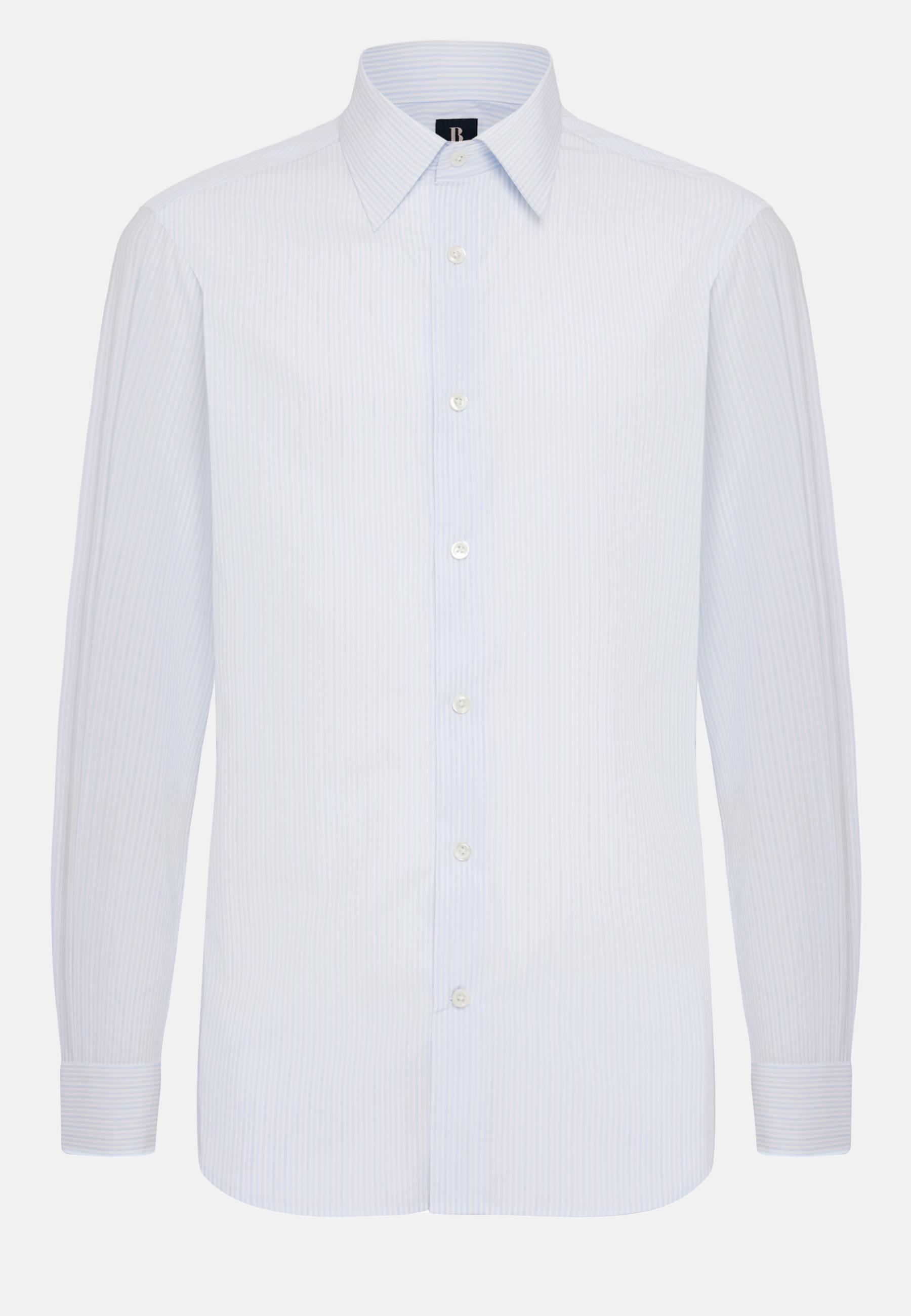 Striped Cotton Shirt Blue, Light Blue, large image number 4