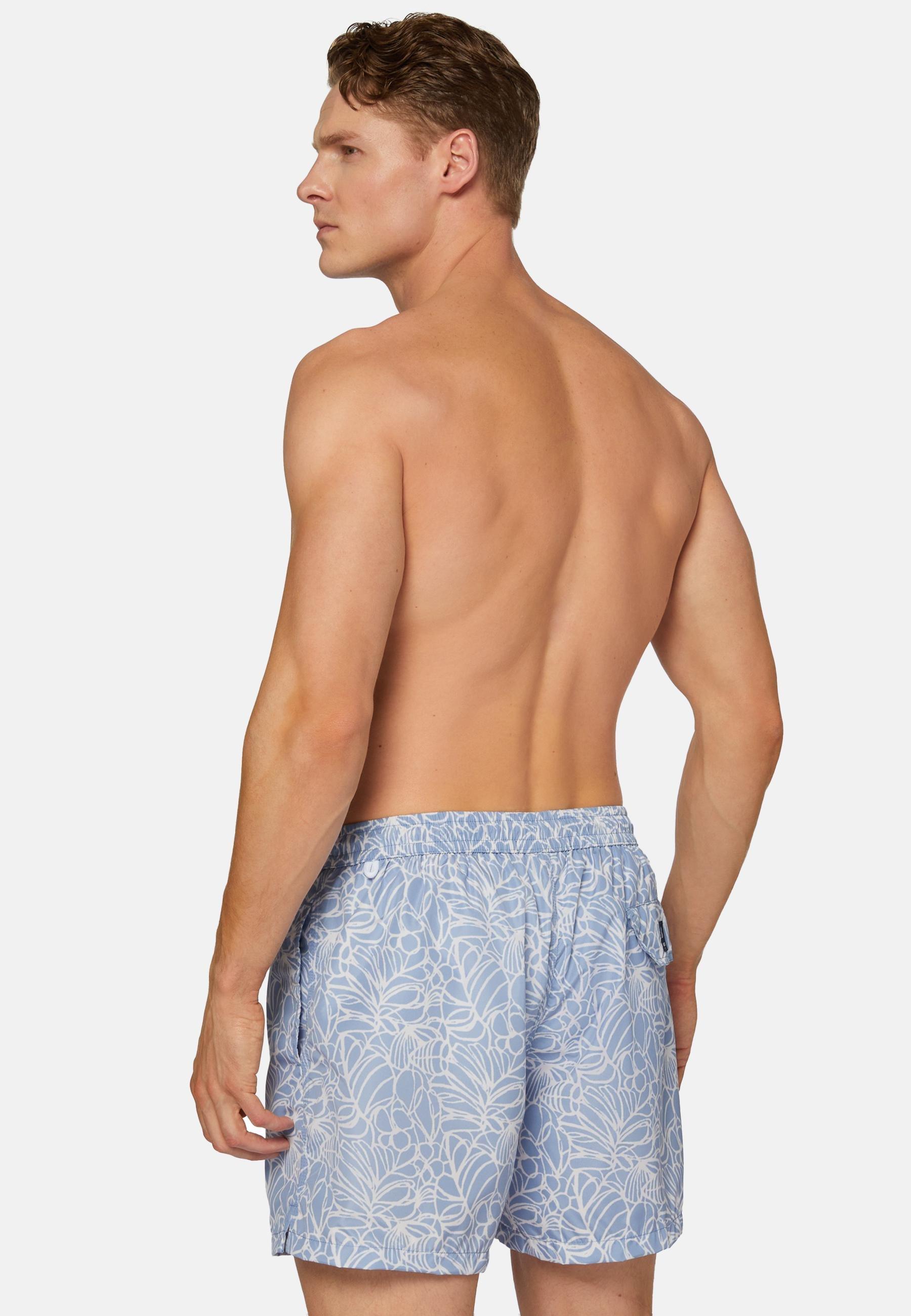 Floral Print Swimsuit Blue, Light Blue, large image number 1