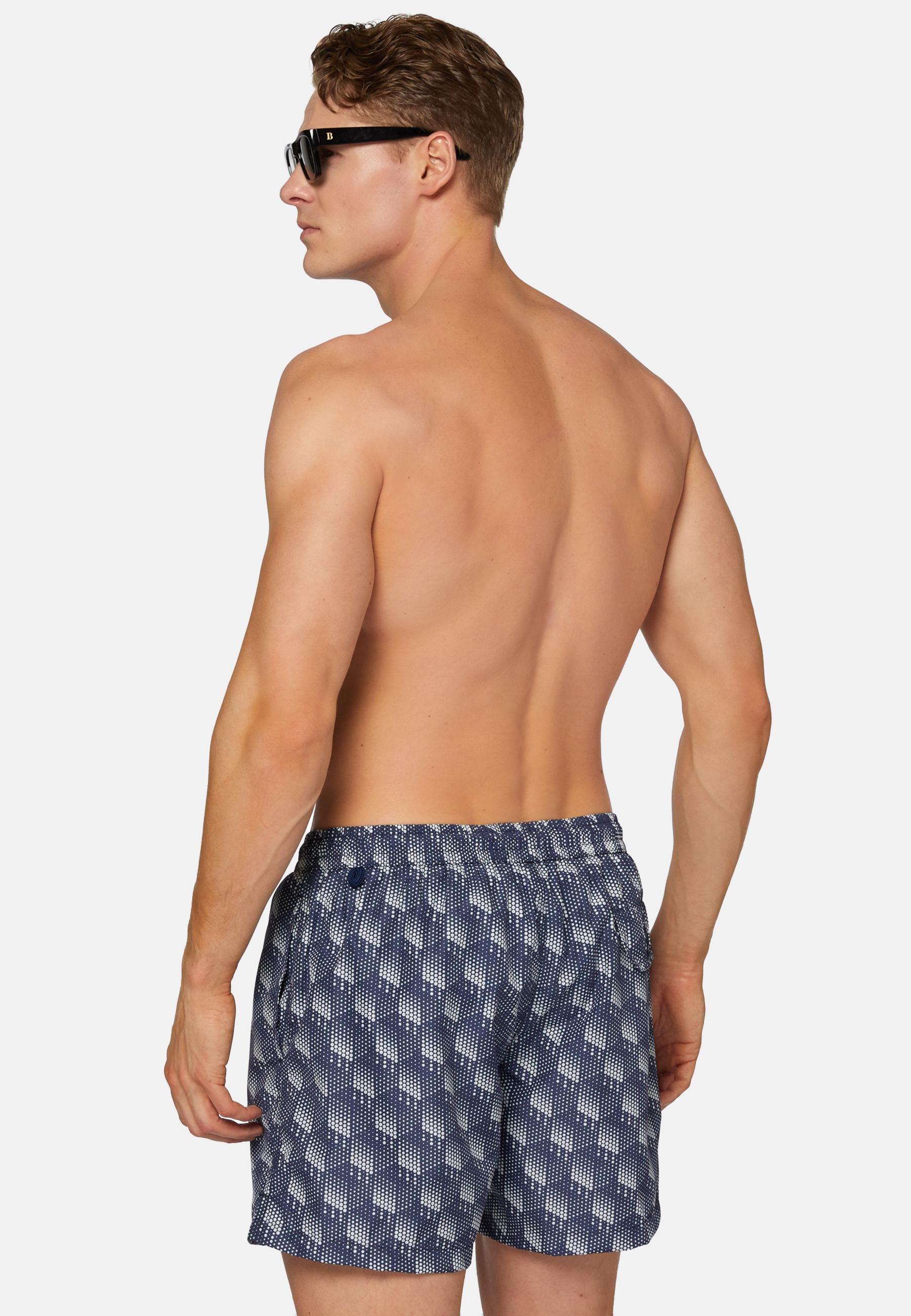 Polka Dot Print Swimsuit Navy, 3901_NAVY, medium
