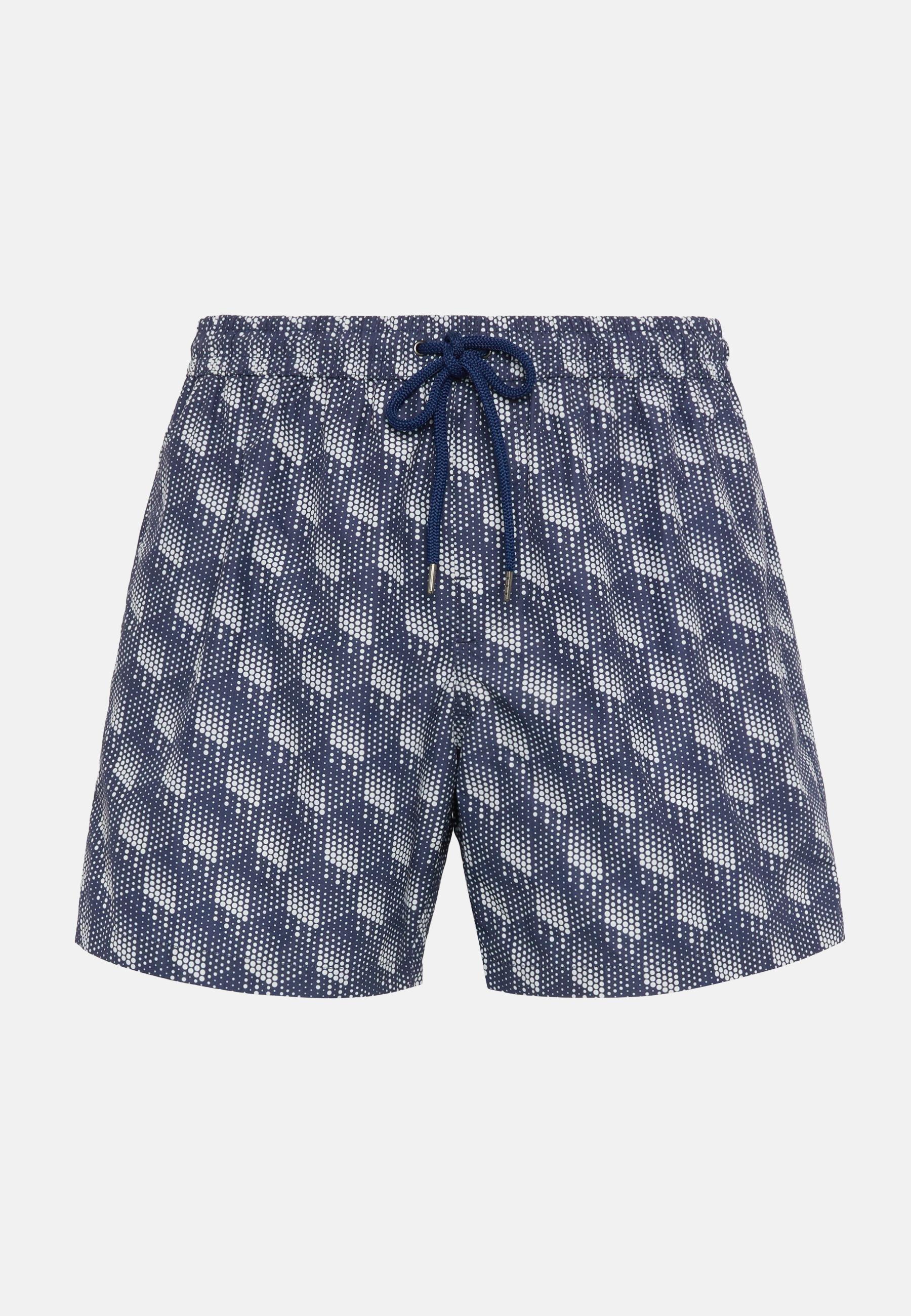 Polka Dot Print Swimsuit Navy, Navy blue, large image number 4