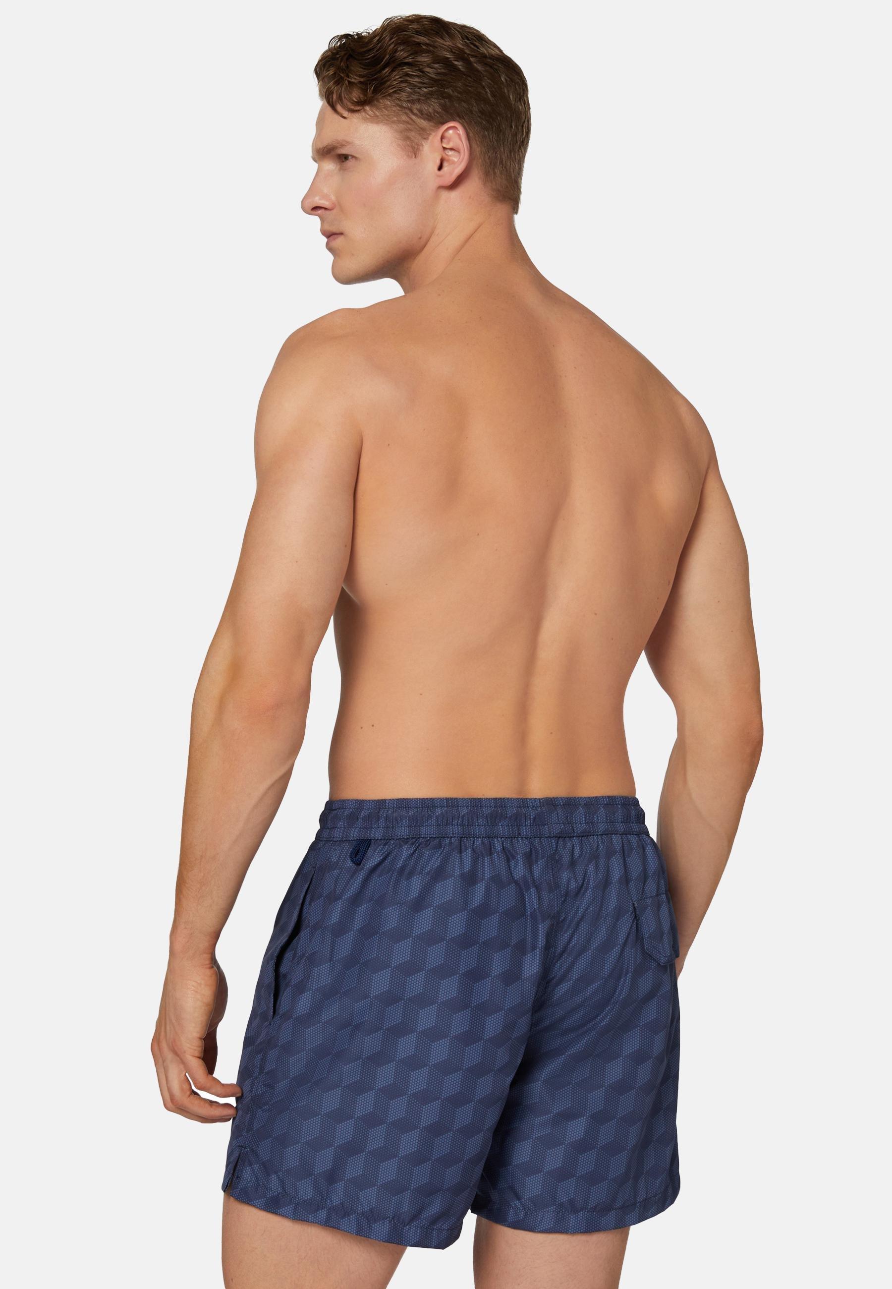 Three-Dimensional Pattern Print Swimsuit Blue, , large image number 1
