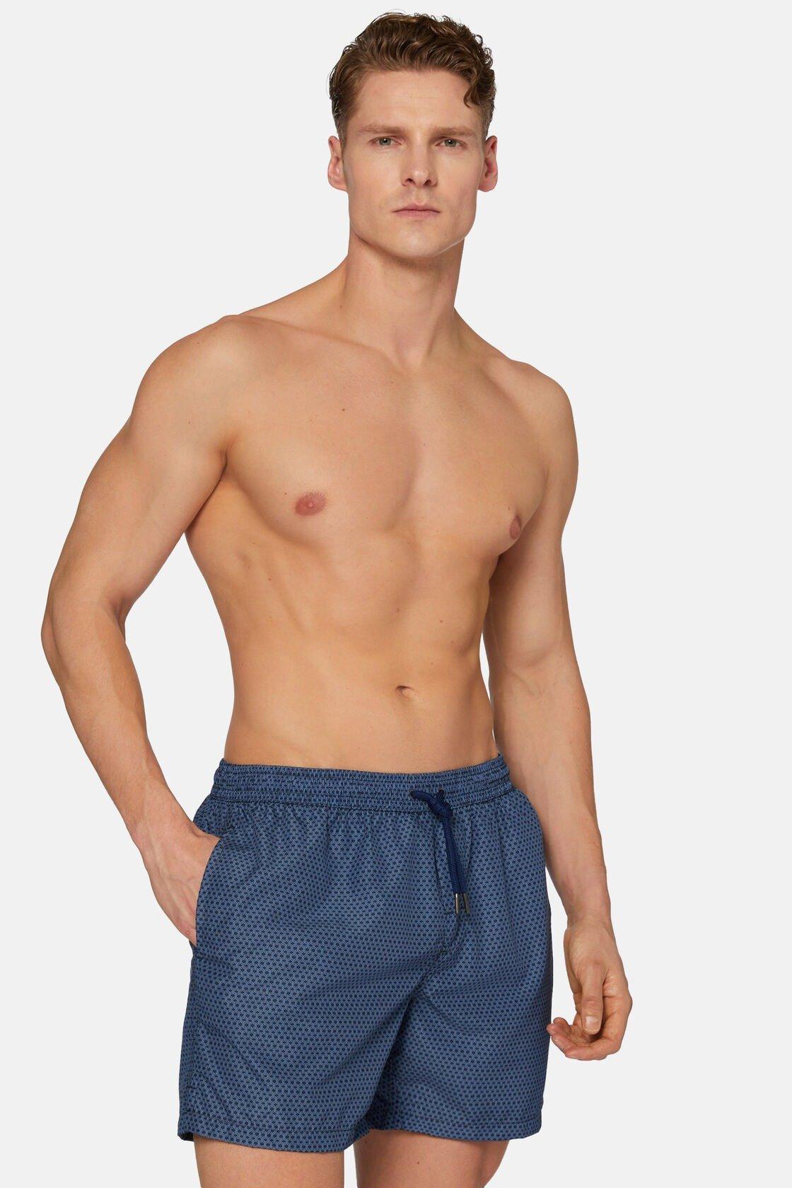 Patterned Print Swimsuit Navy, Navy blue, large image number 0