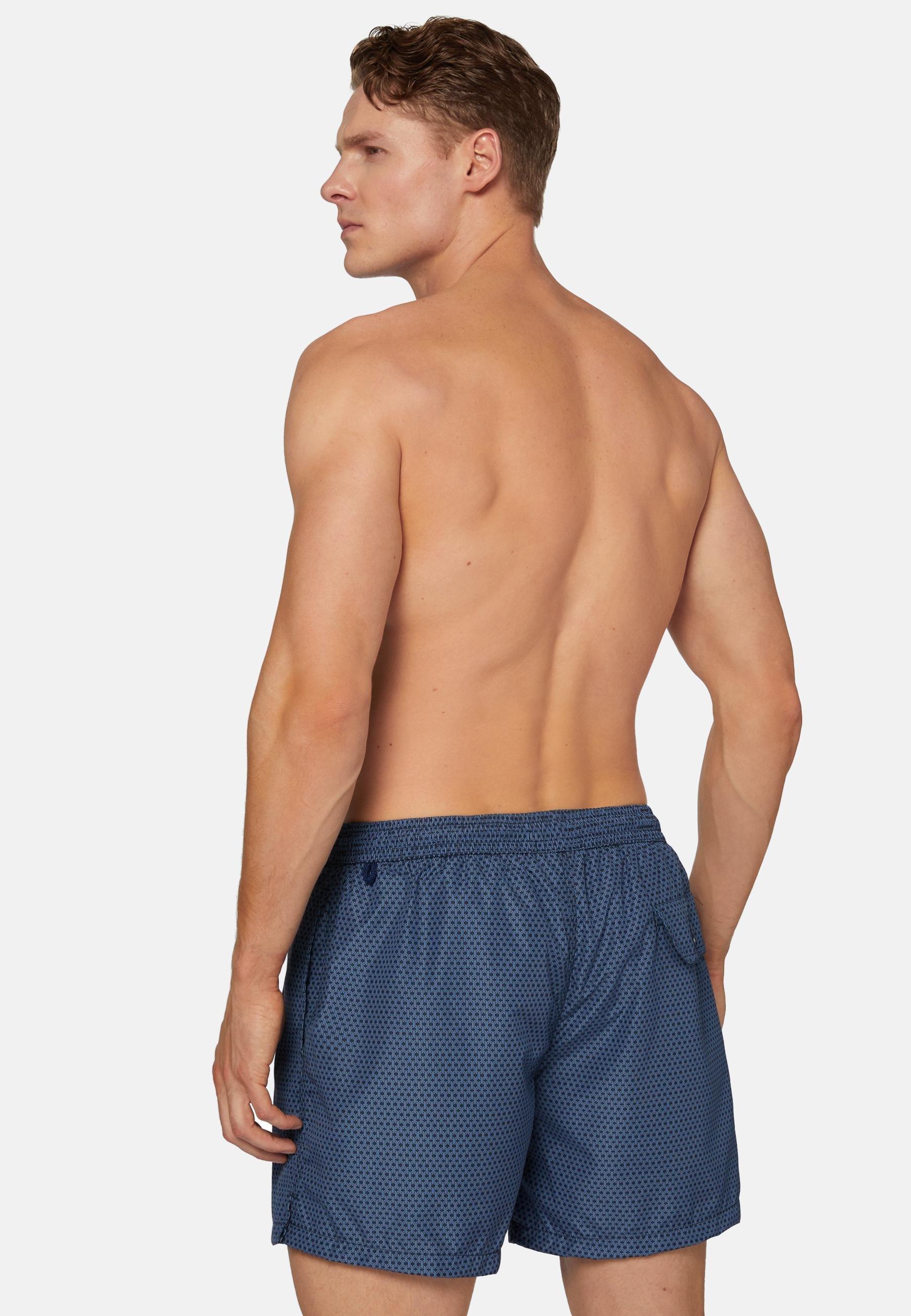 Patterned Print Swimsuit Navy, Navy blue, large image number 1