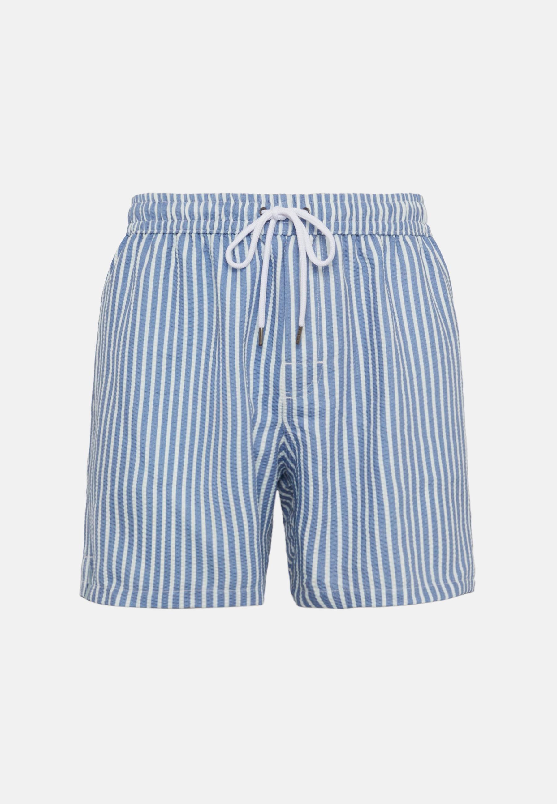 Stripe Print Swimsuit Blue, Light Blue, large image number 2