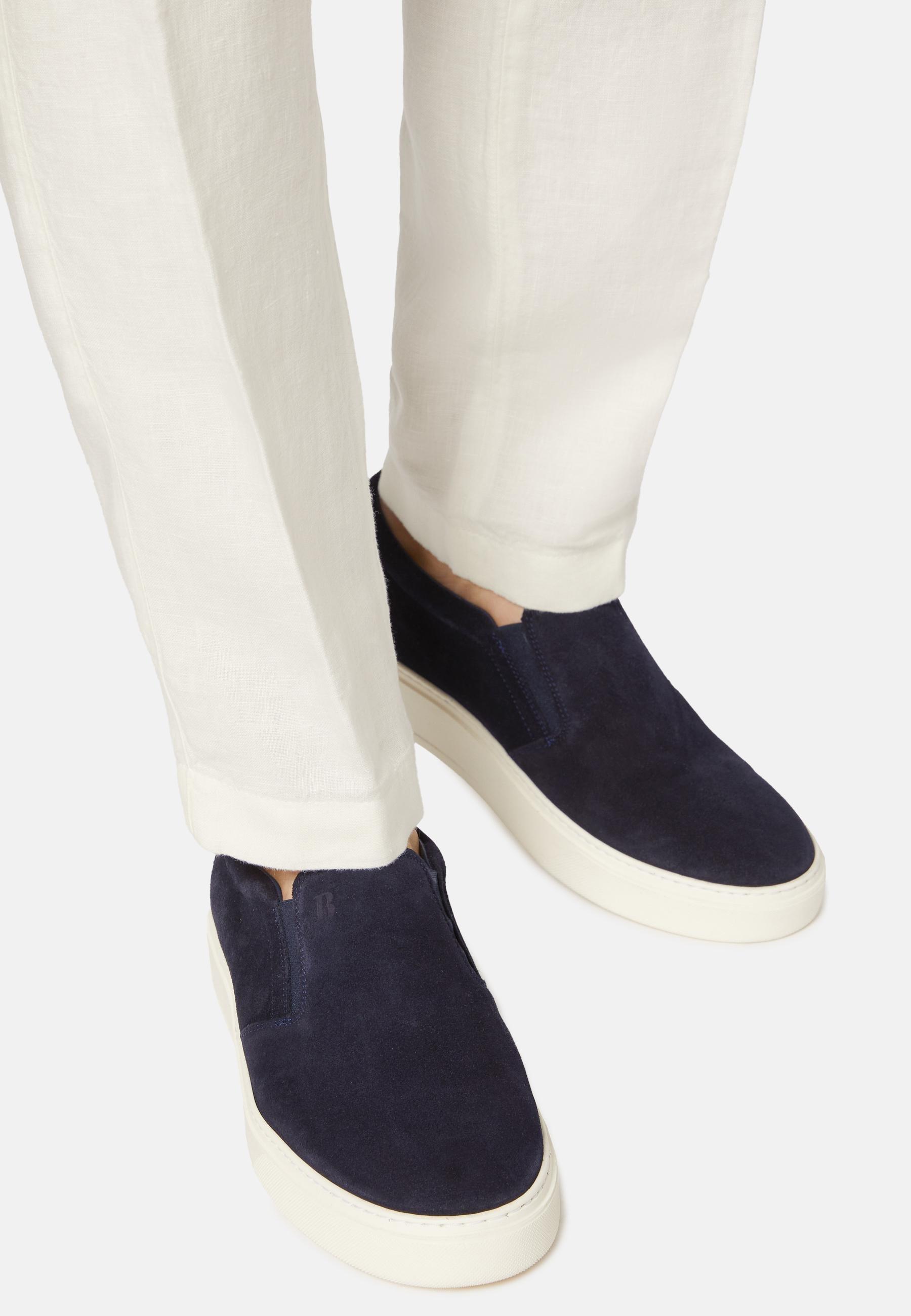 Suede Leather Slip-Ons Navy, , large image number 0