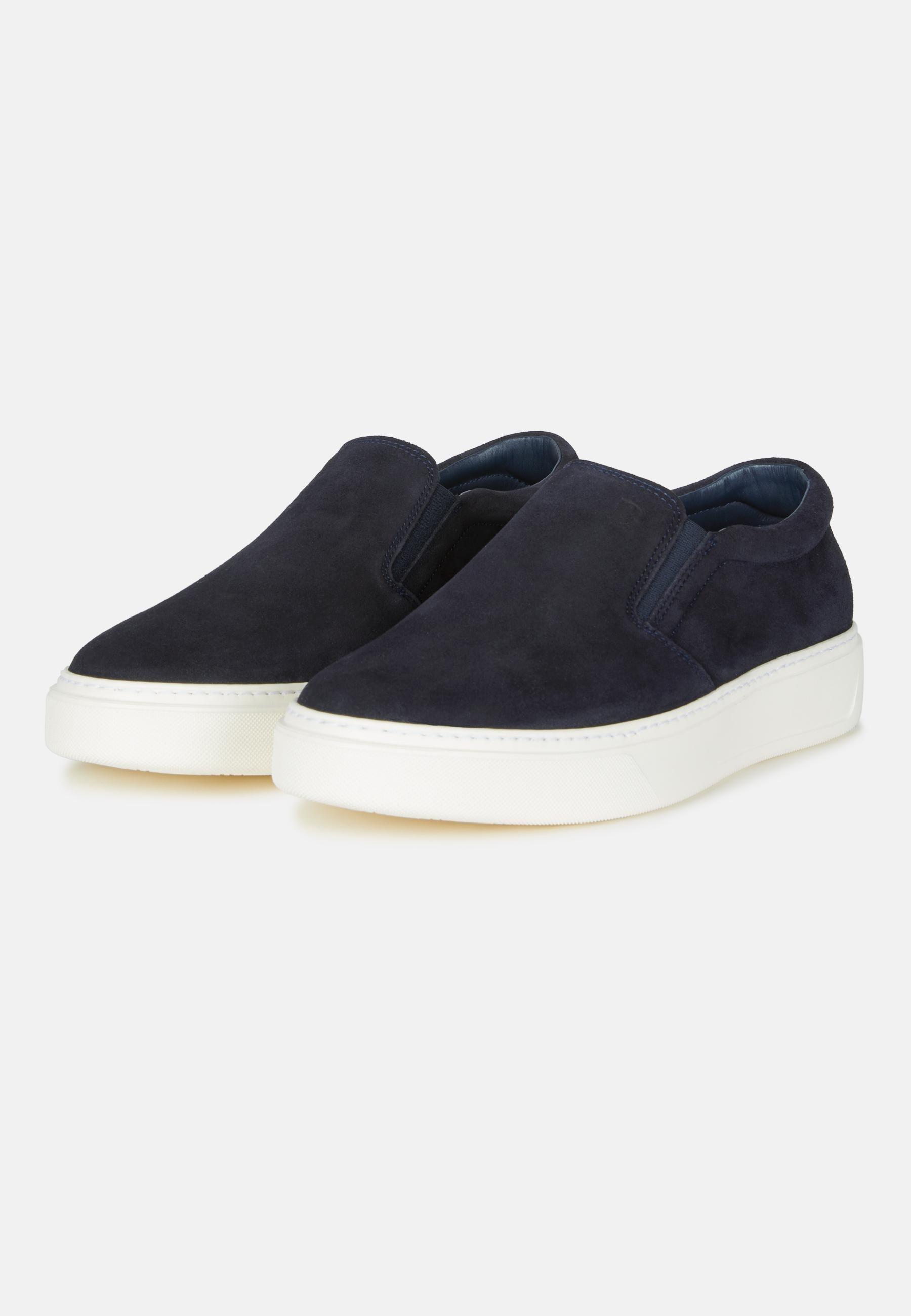 Suede Leather Slip-Ons Navy, , large image number 1