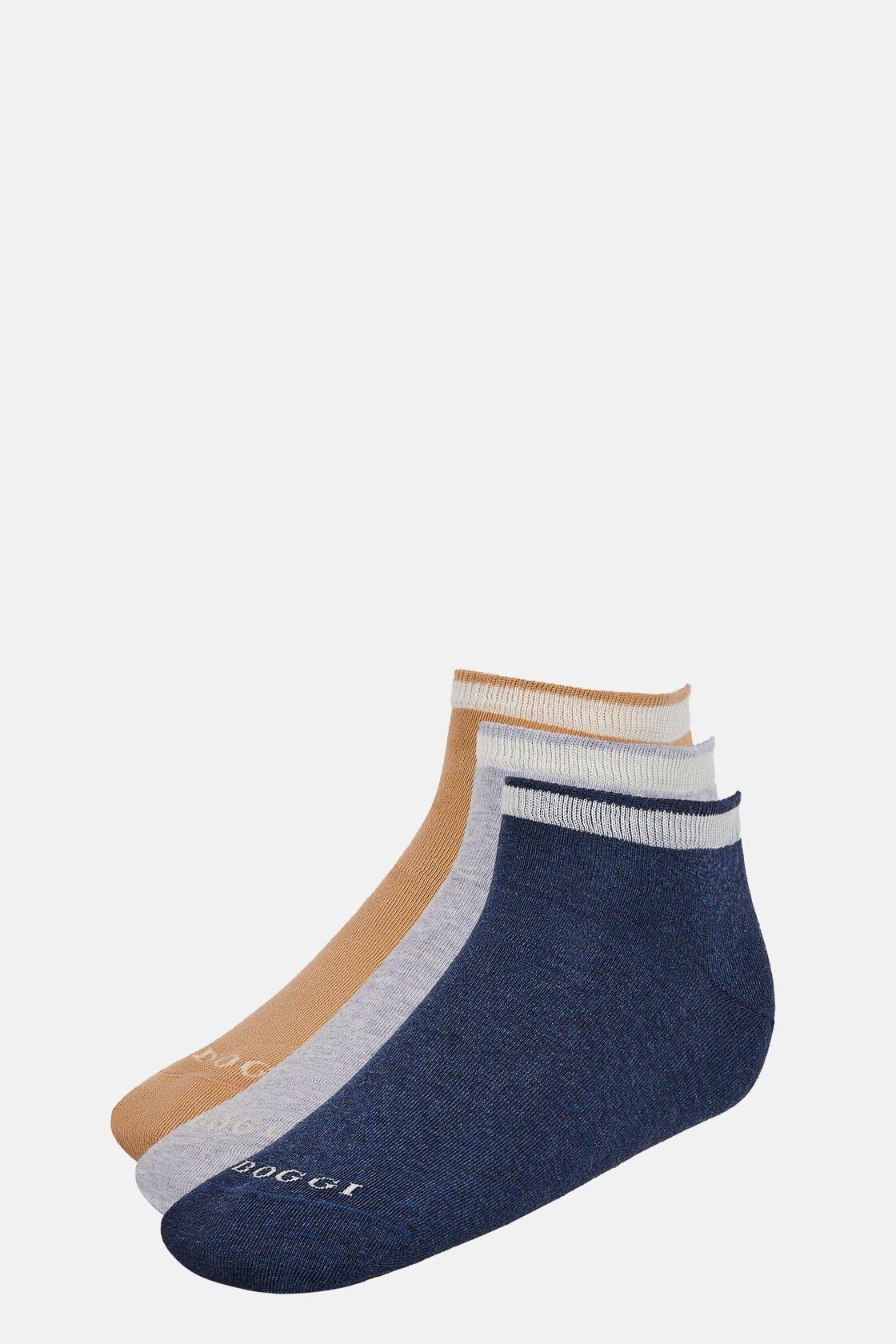 Multicolour Trainer Socks, Set Of 3, Grey - Beige, large image number 0